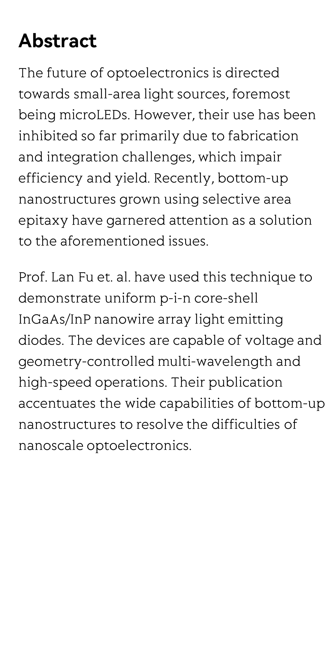Multi-wavelength nanowire micro-LEDs for future high speed optical communication_2