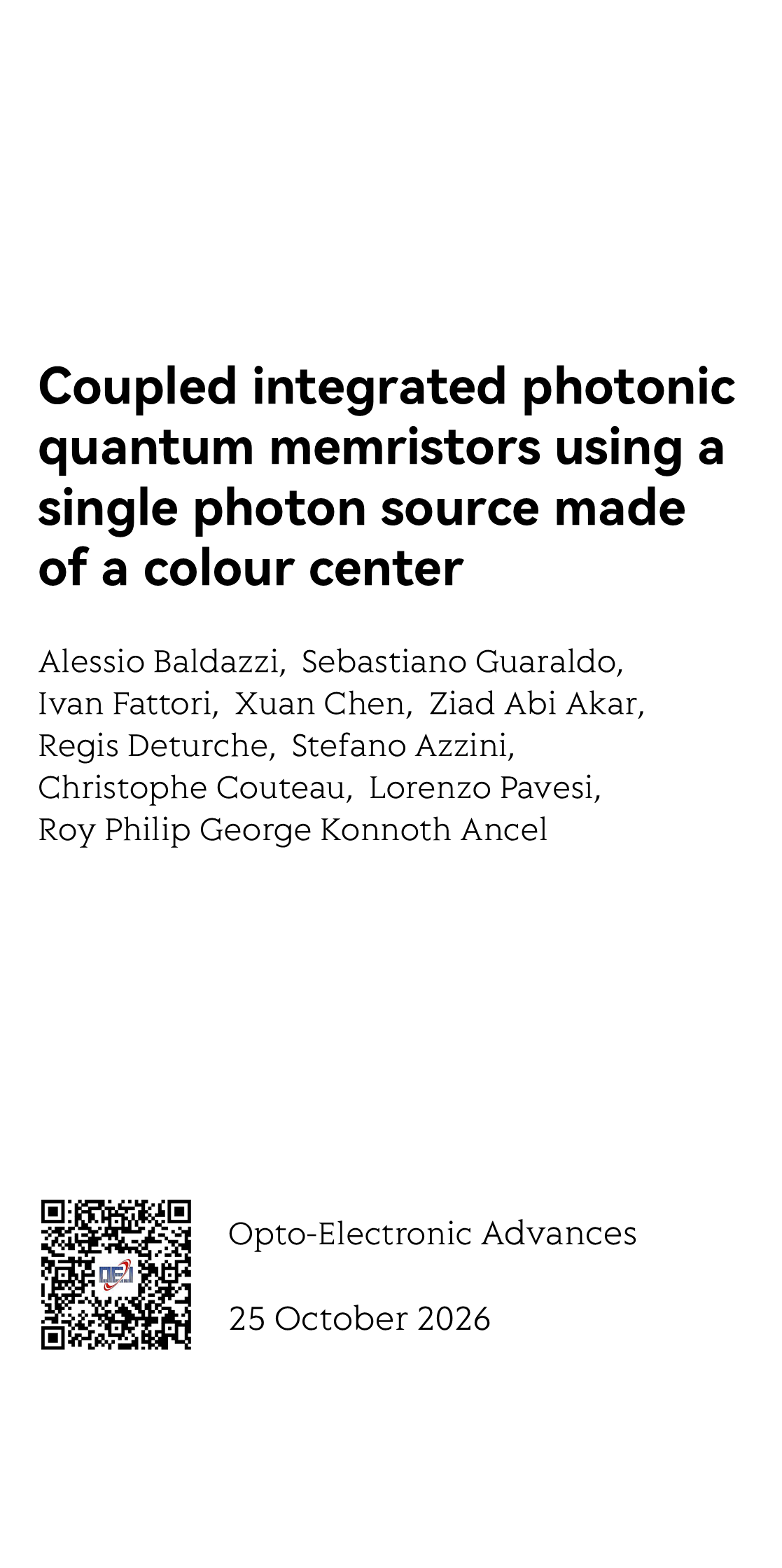 Coupled integrated photonic quantum memristors using a single photon source made of a colour center_1