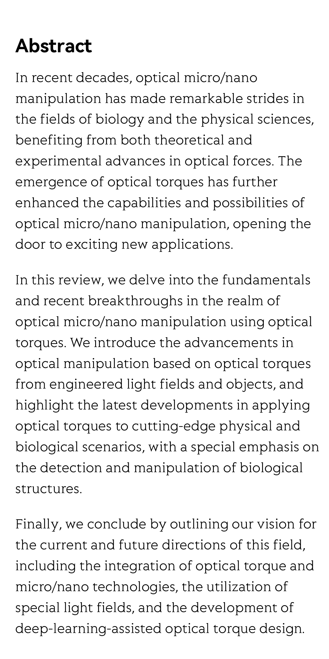 A review on optical torques: from engineered light fields to objects_2