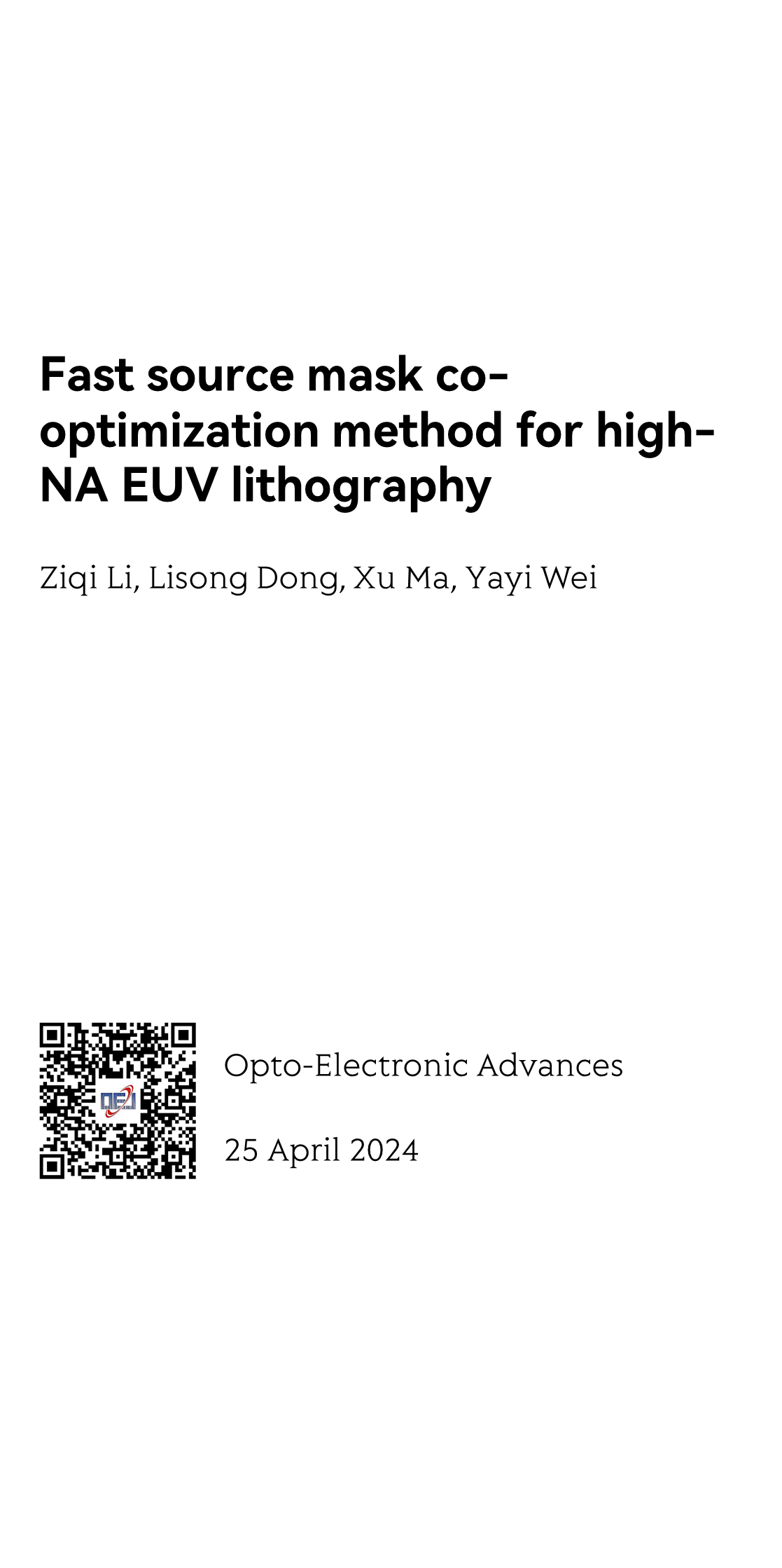 Fast source mask co-optimization method for high-NA EUV lithography_1