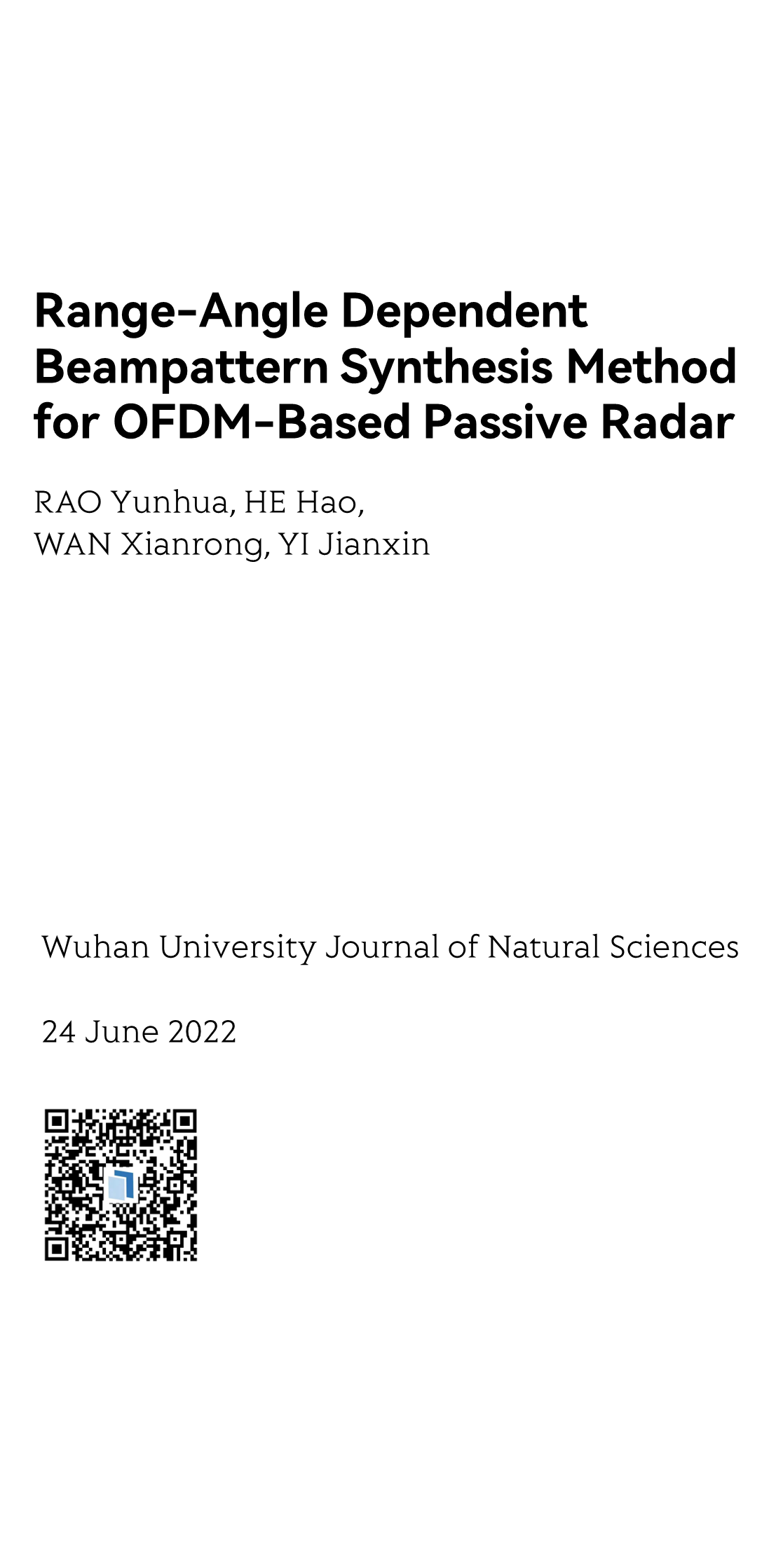 Range-Angle Dependent Beampattern Synthesis Method for OFDM-Based Passive Radar_1