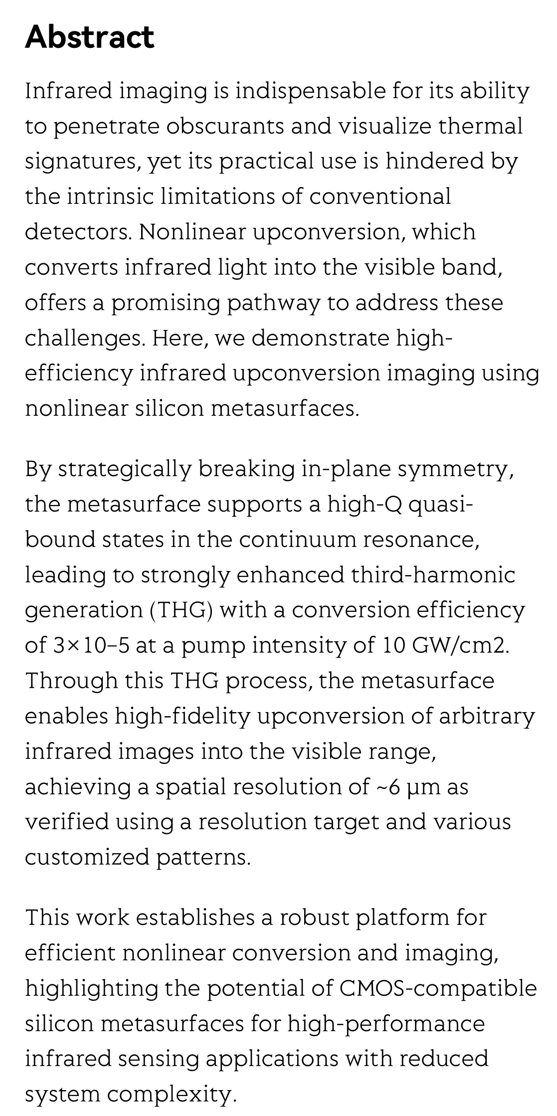 High-efficiency infrared upconversion imaging with nonlinear silicon metasurfaces empowered by quasi-bound states in the continuum_2