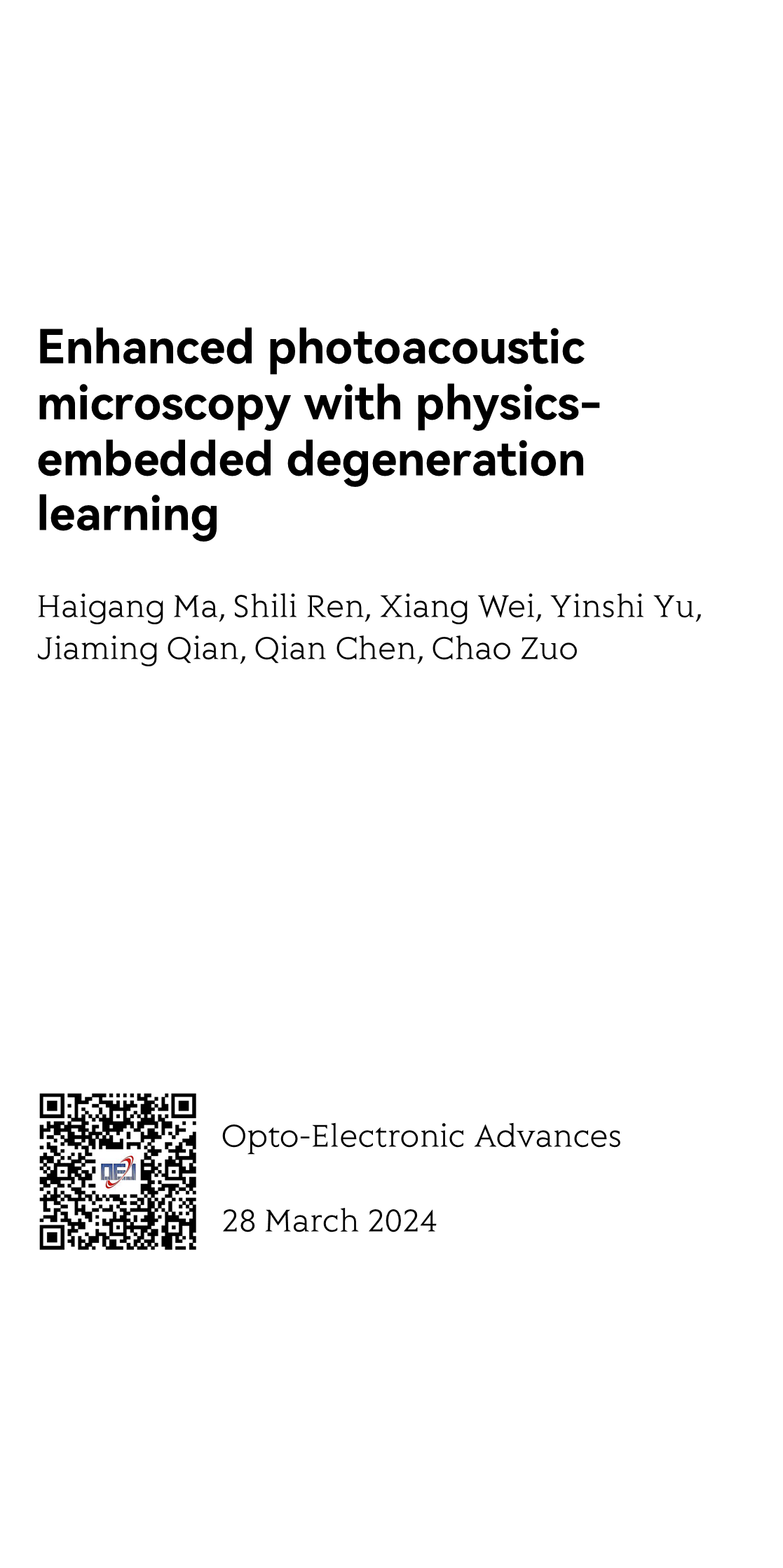 Enhanced photoacoustic microscopy with physics-embedded degeneration learning_1