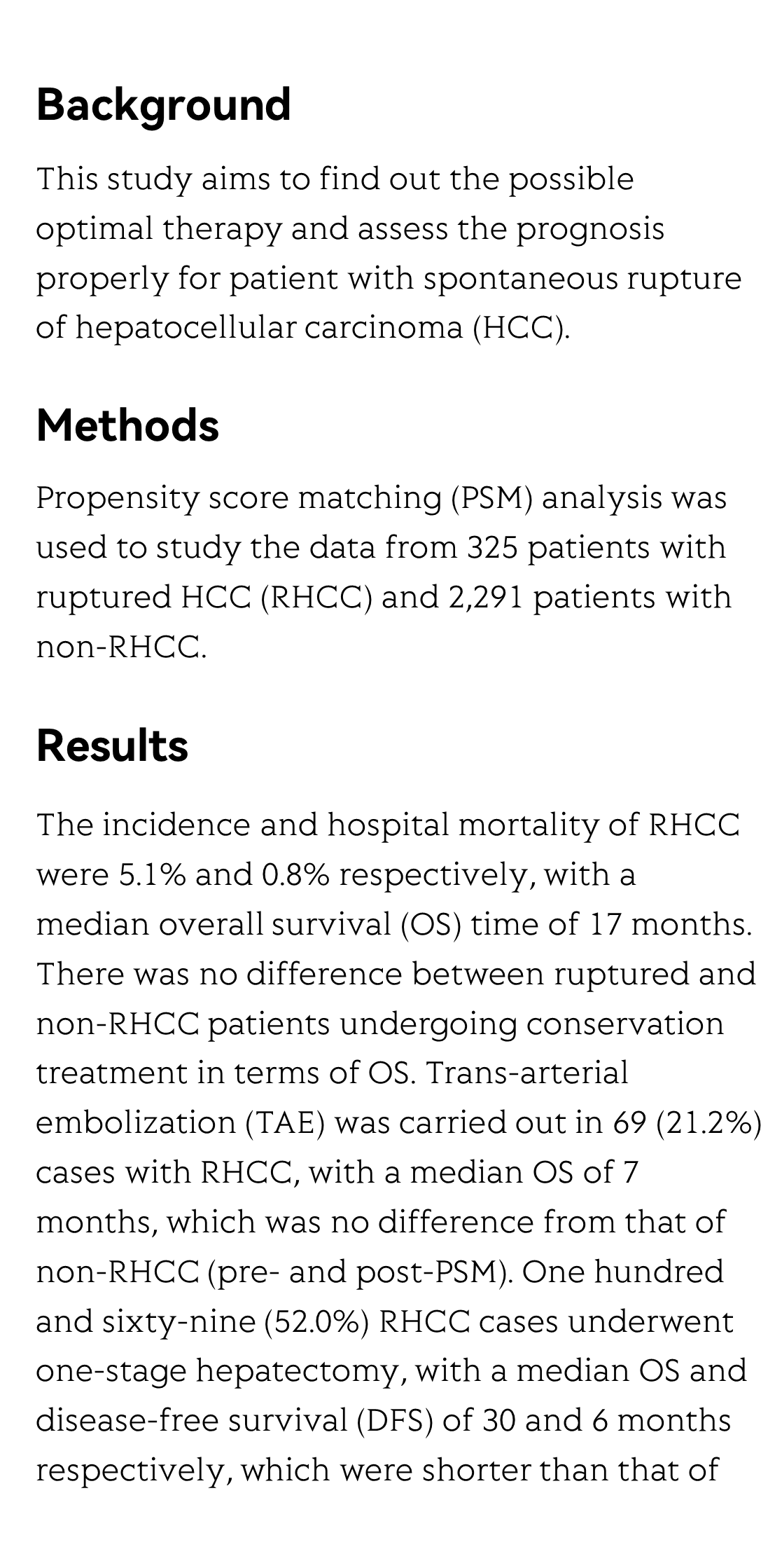 Propensity score matching study of 325 patients with spontaneous rupture of hepatocellular carcinoma_2