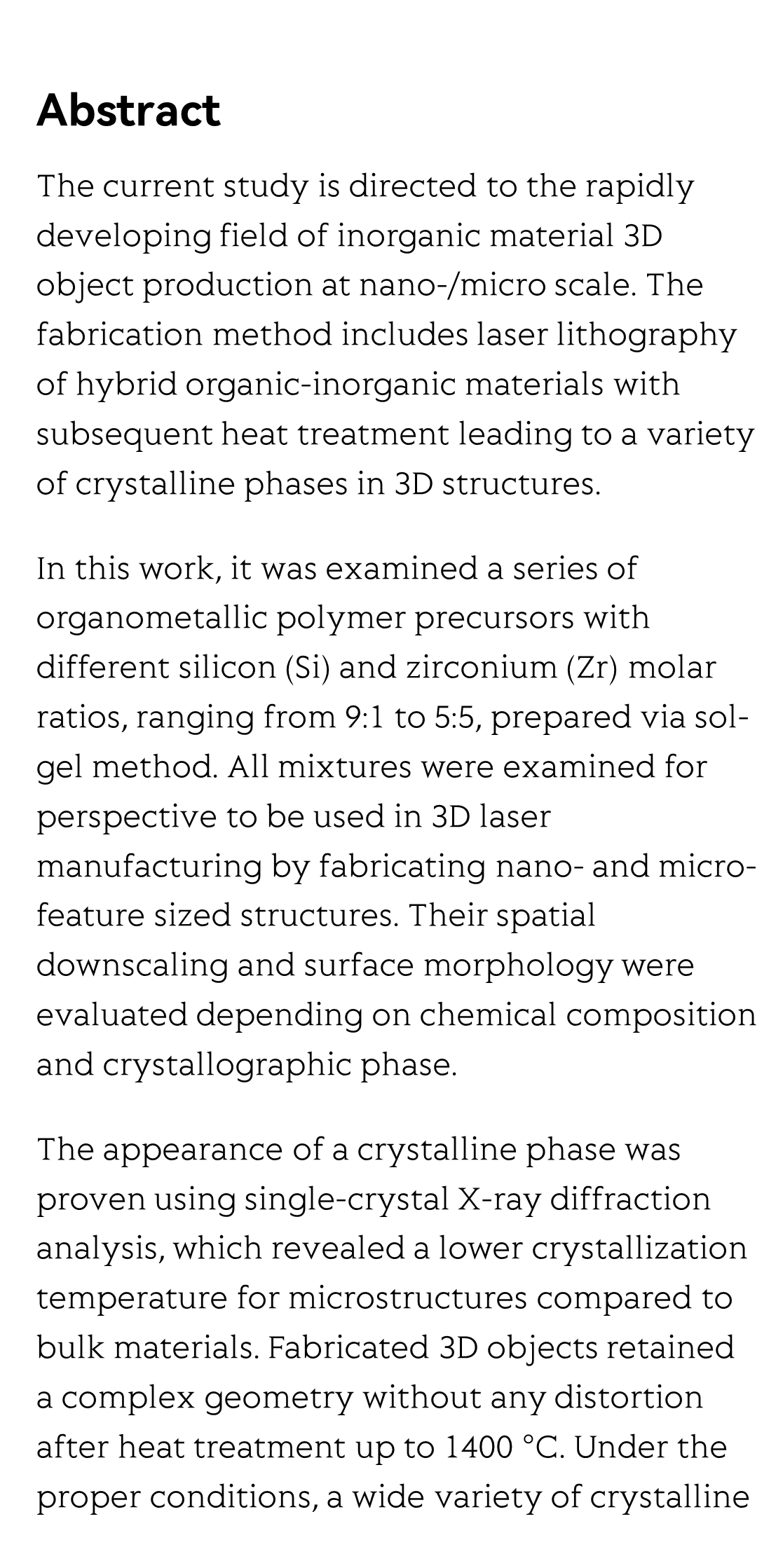 Laser additive manufacturing of Si/ZrO2 tunable crystalline phase 3D nanostructures_2