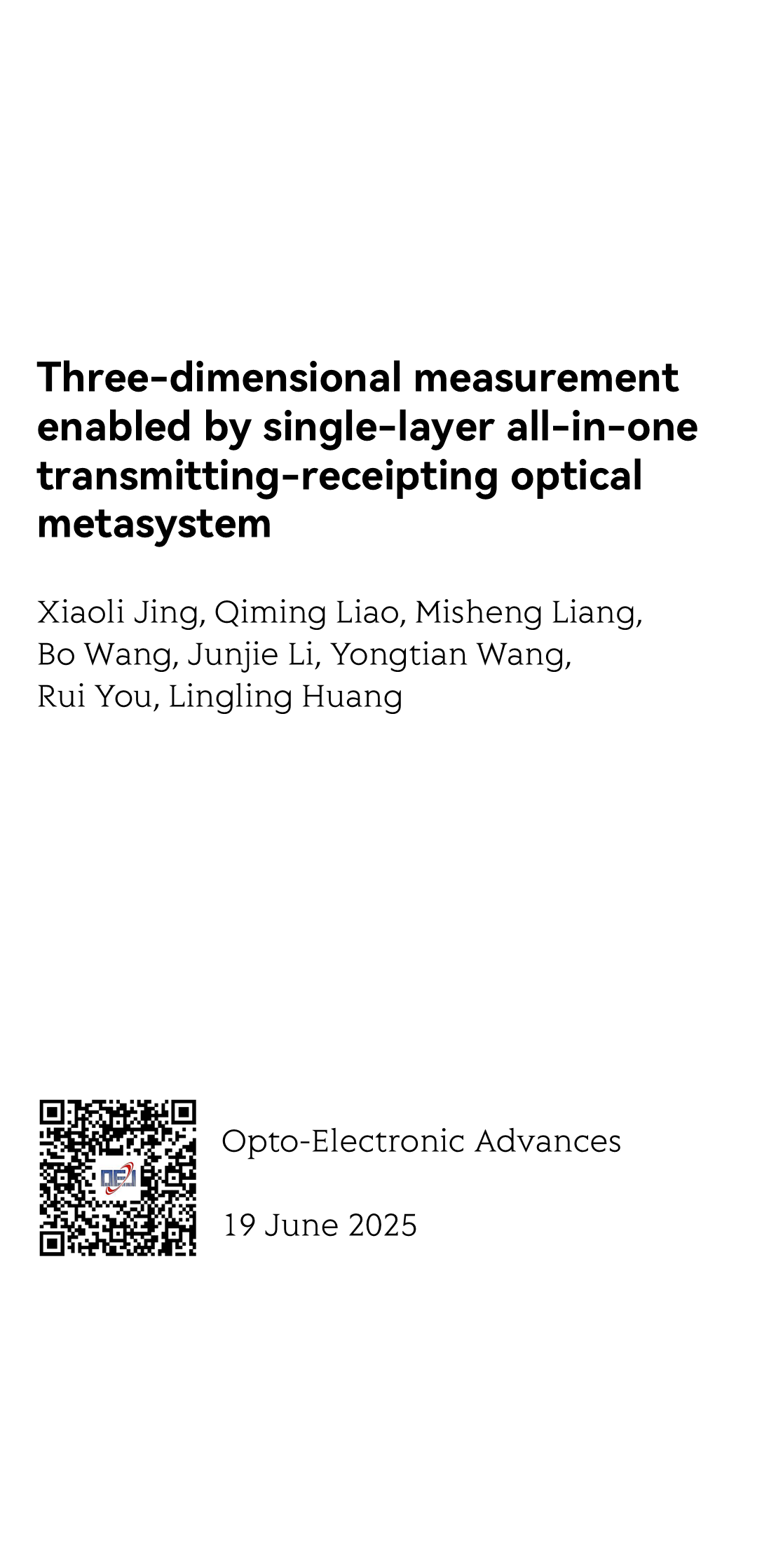Three-dimensional measurement enabled by single-layer all-in-one transmitting-receipting optical metasystem_1