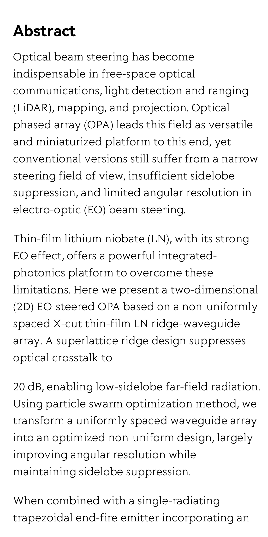 Narrow beam and low-sidelobe electro-optic beam steering on thin-film lithium niobate optical phased array_2