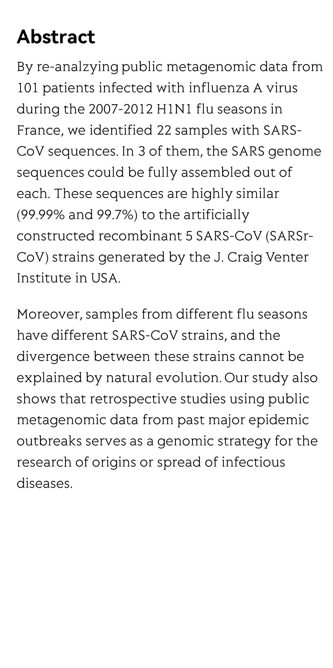 Metagenomic evidence for the coexistence of SARS and H1N1 in patients from 2007-2012 flu seasons_2