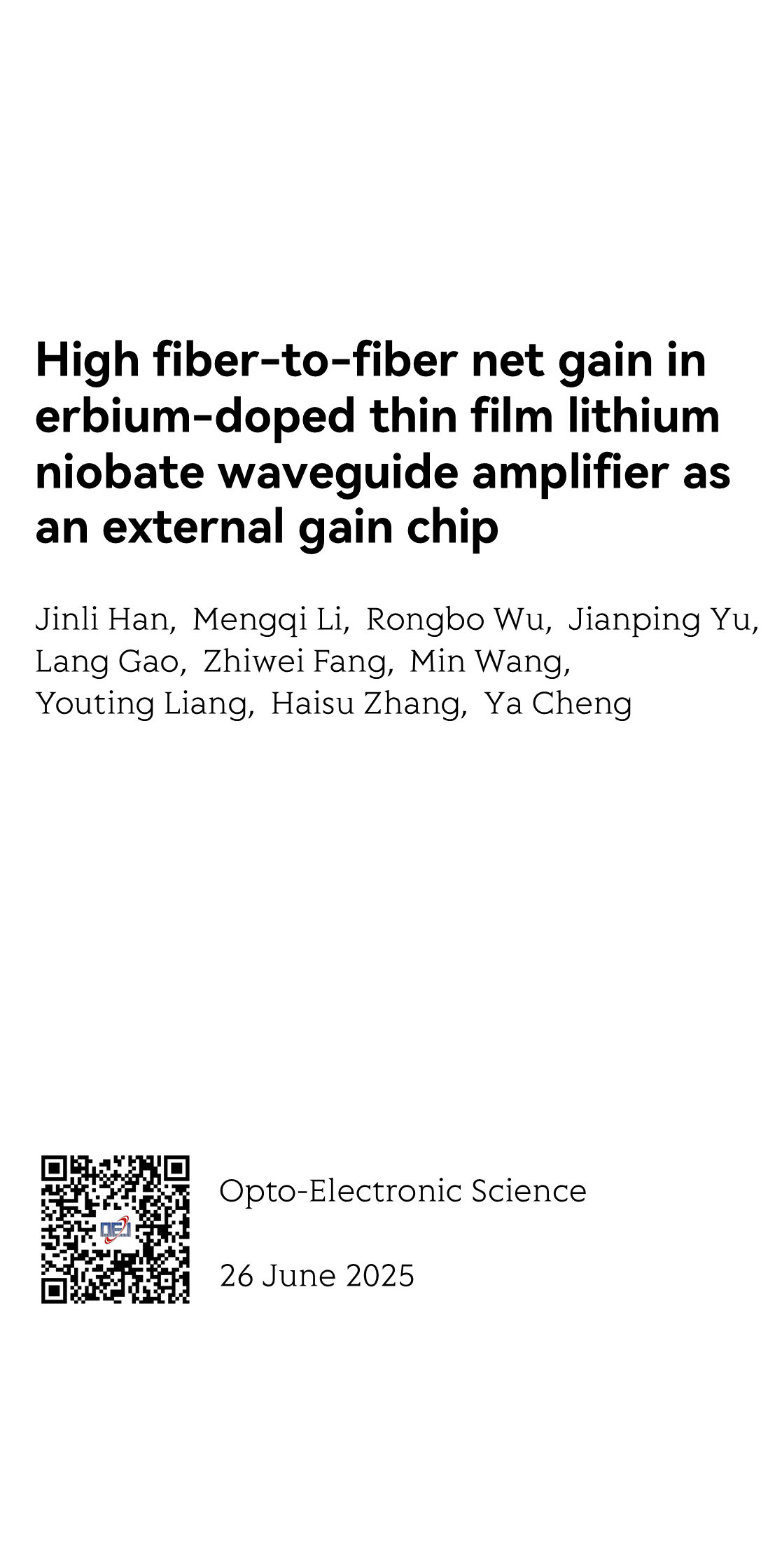High fiber-to-fiber net gain in erbium-doped thin film lithium niobate waveguide amplifier as an external gain chip_1