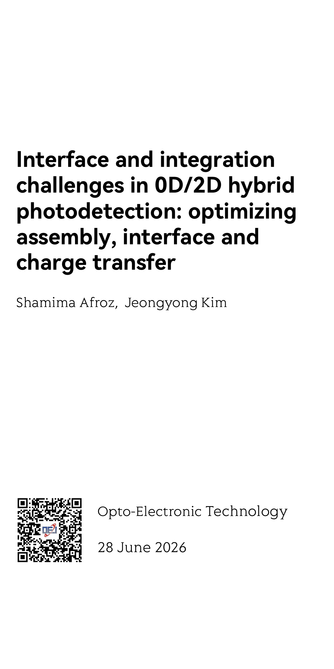 Interface and integration challenges in 0D/2D hybrid photodetection: optimizing assembly, interface and charge transfer_1