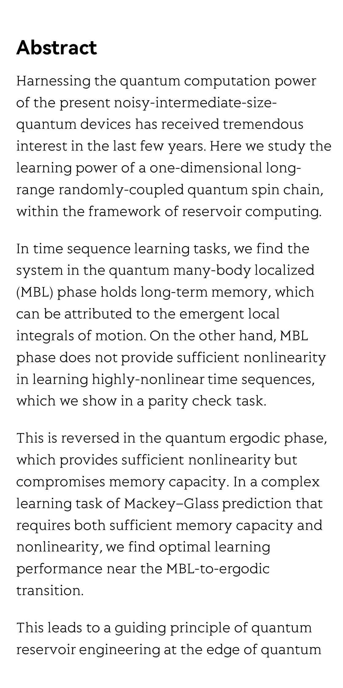 The reservoir learning power across quantum many-body localization transition_2