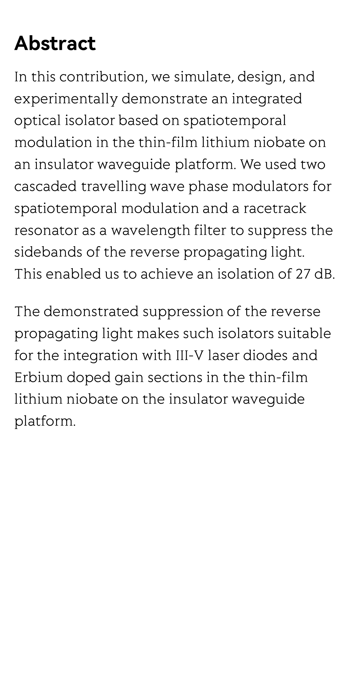 Spatio-temporal isolator in lithium niobate on insulator_2