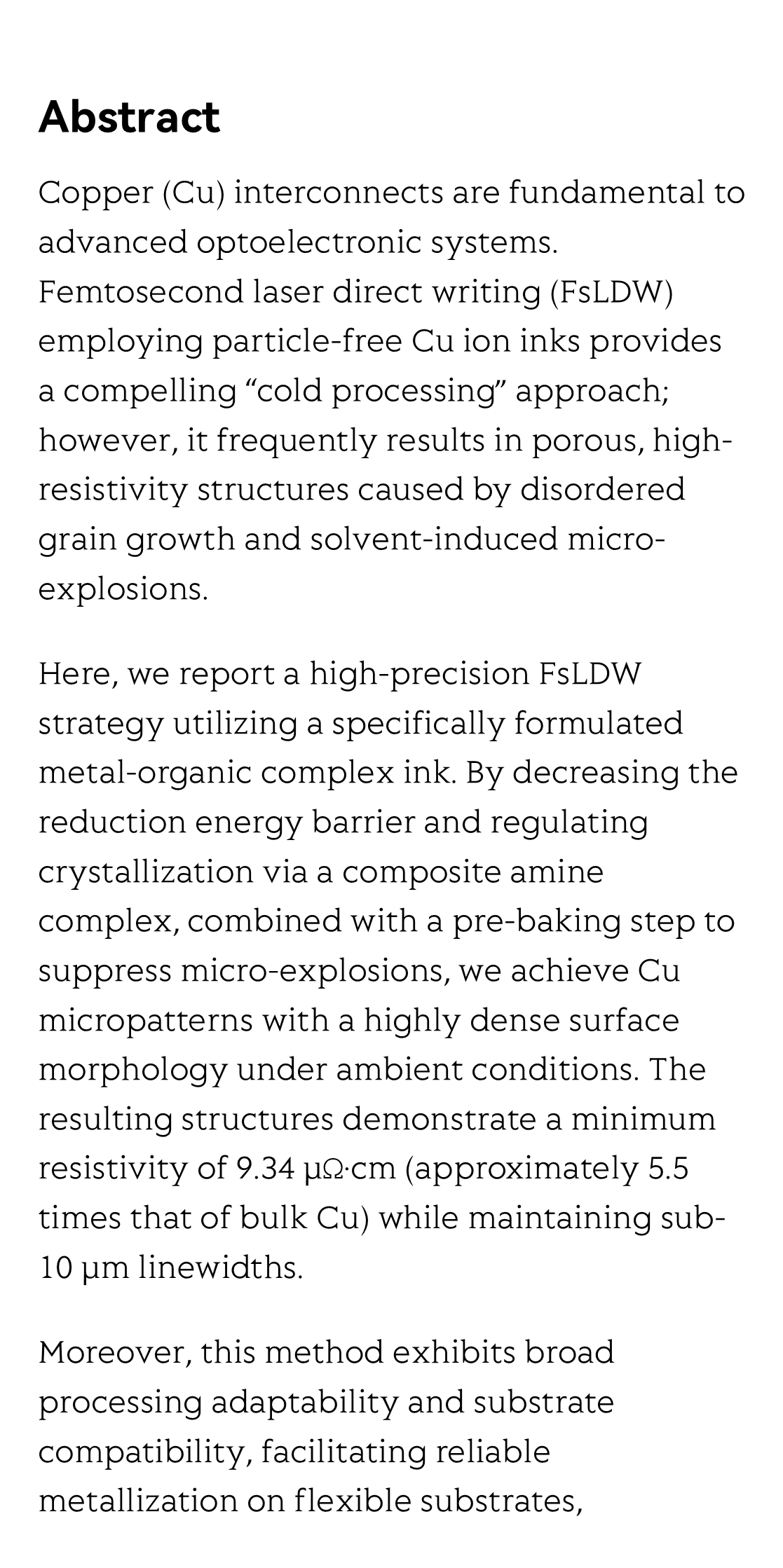 Ultrafast laser direct writing of highly conductive copper micropatterns_2