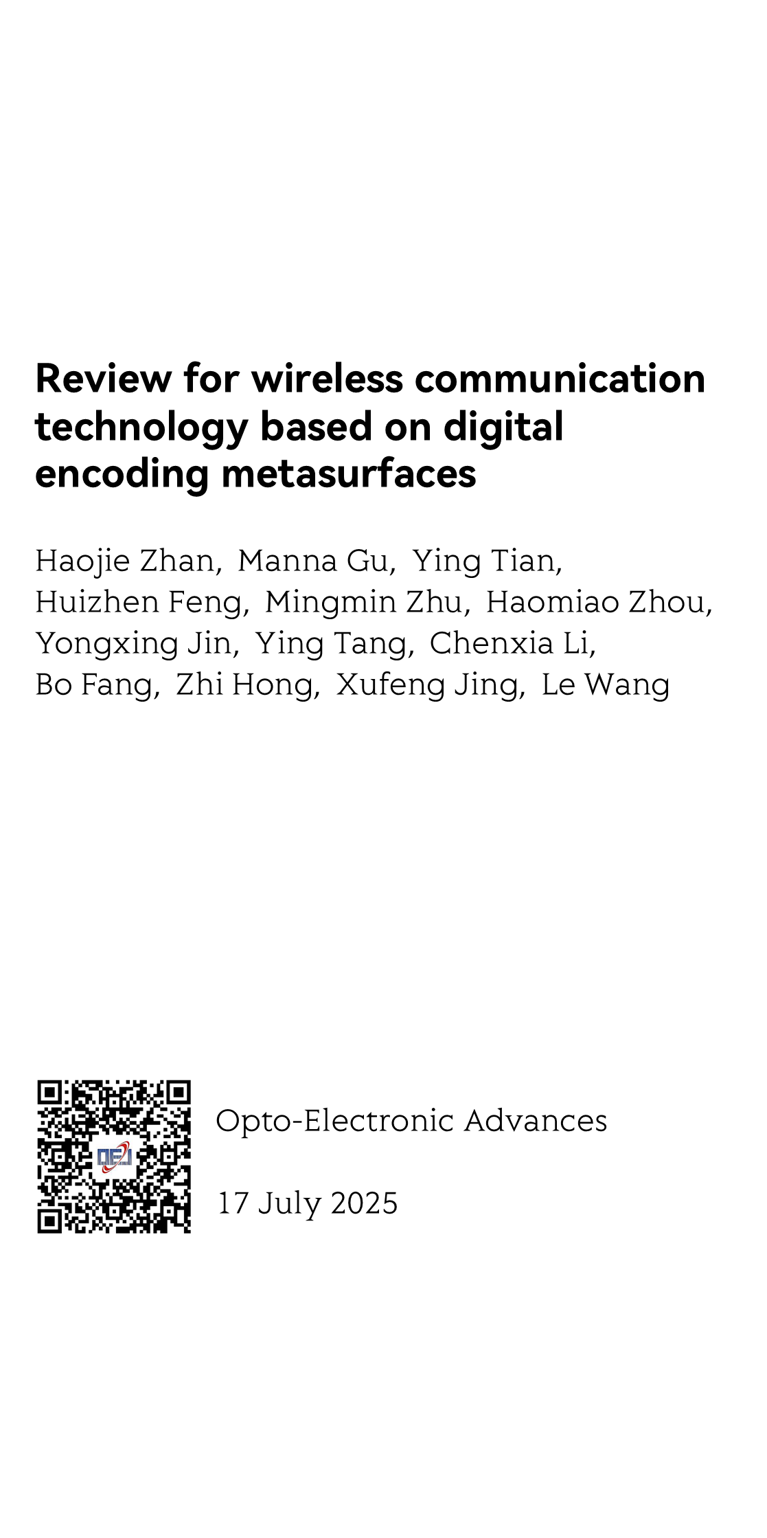 Review for wireless communication technology based on digital encoding metasurfaces_1