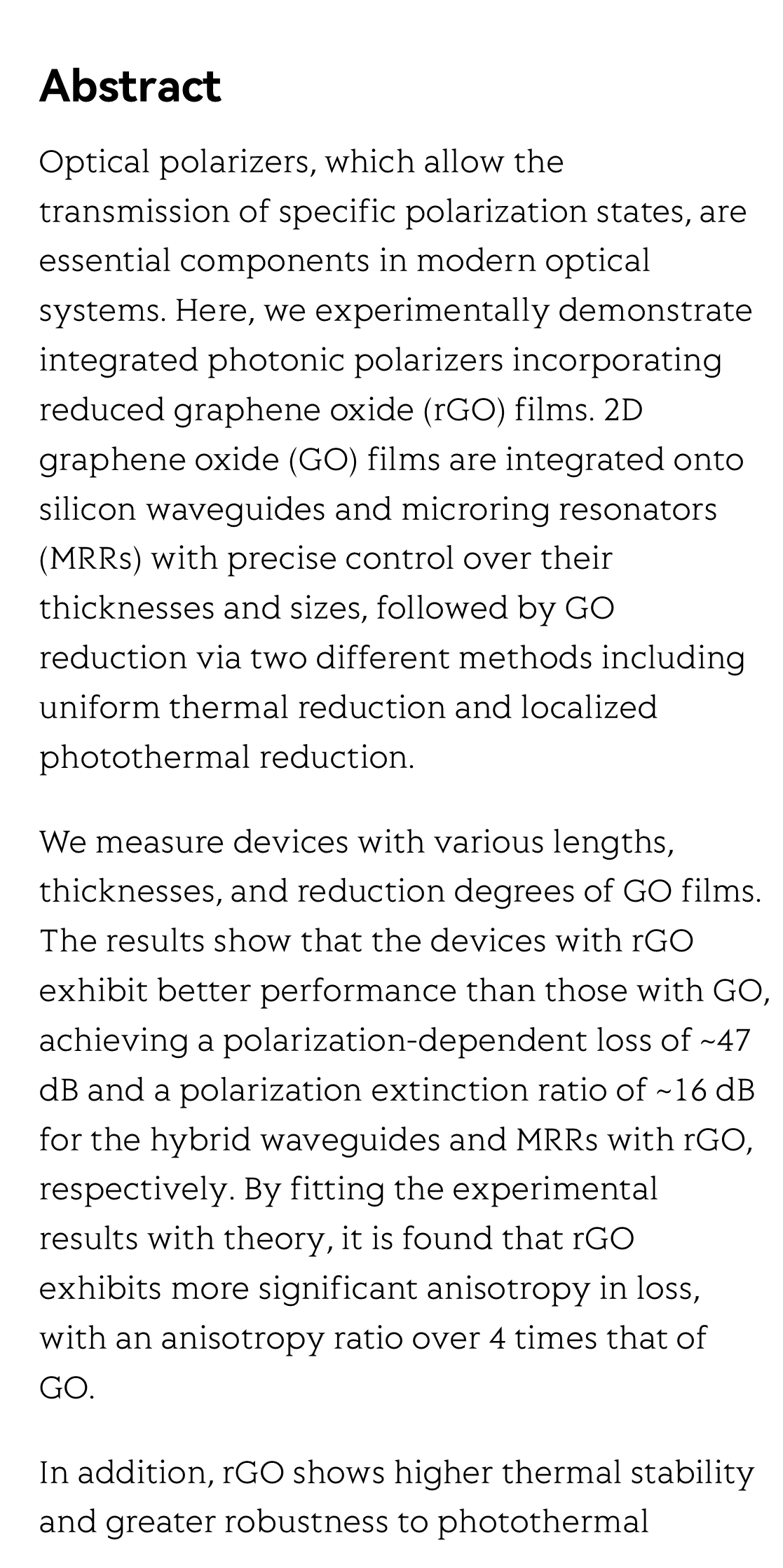 Integrated photonic polarizers with 2D reduced graphene oxide_2