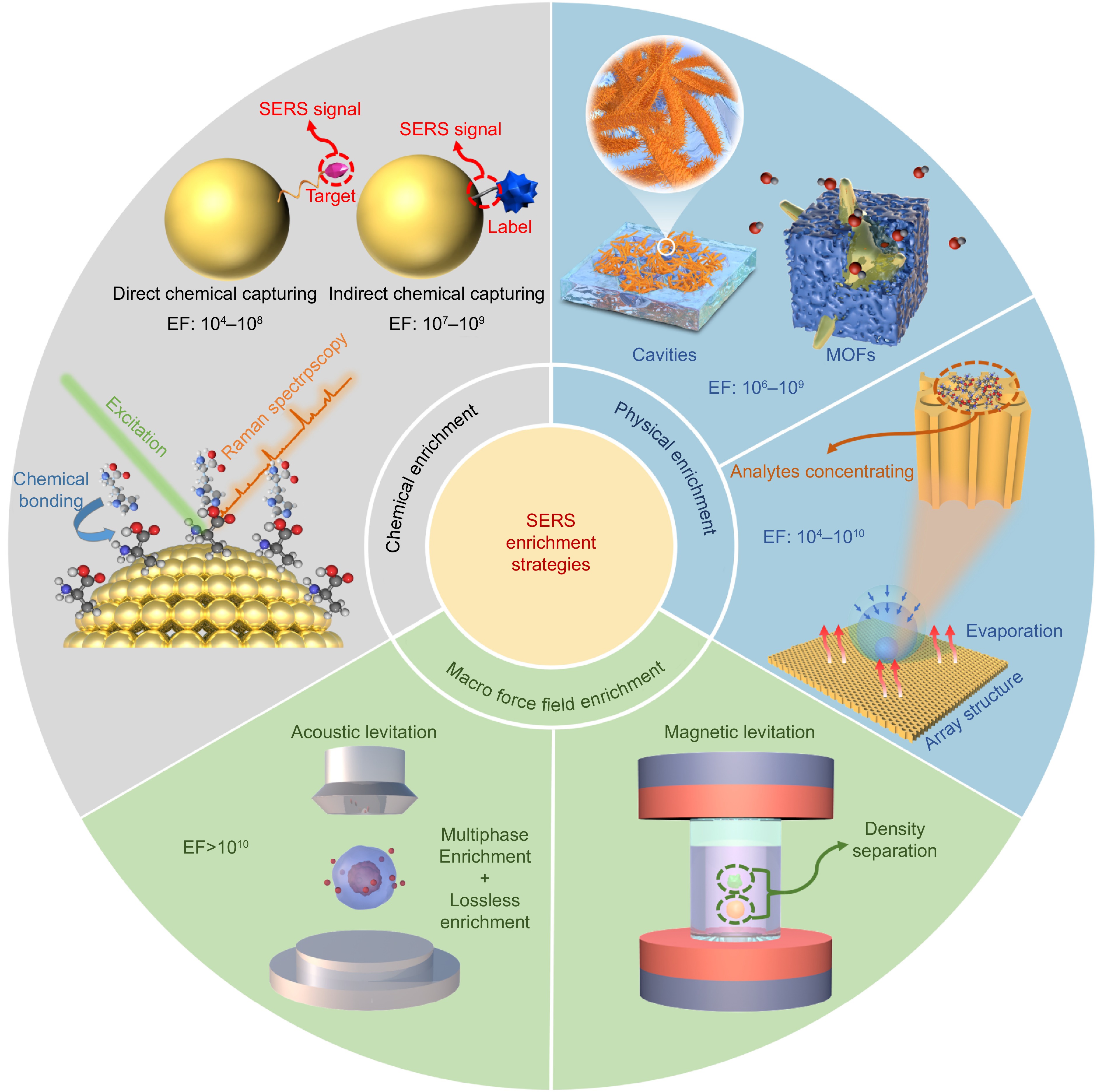 Enrichment strategies in surface-enhanced Raman scattering: theoretical insights and optical design for enhanced light-matter interaction_3