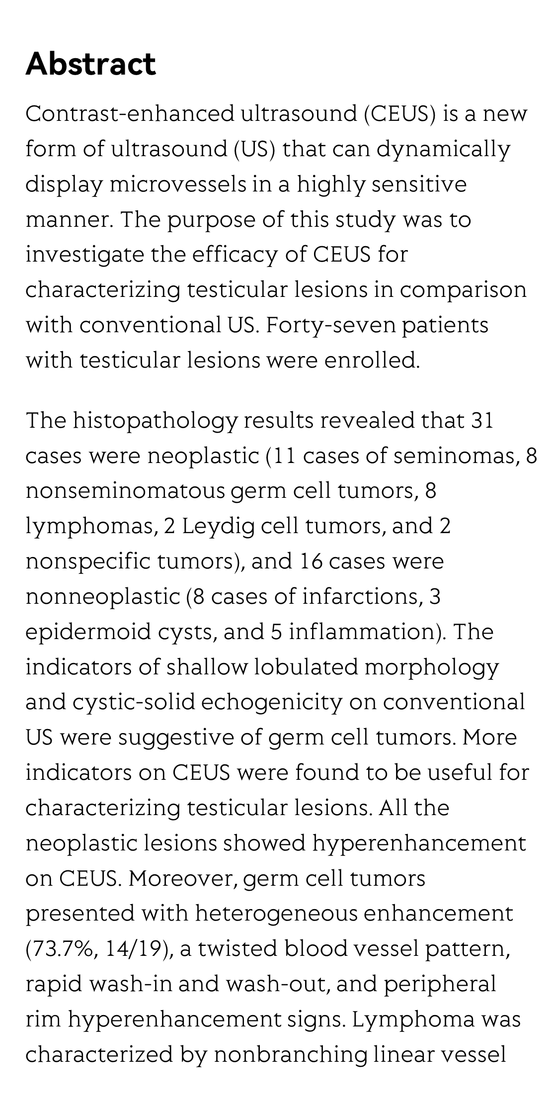 Contrast-enhanced ultrasound as a valuable imaging modality for characterizing testicular lesions_2