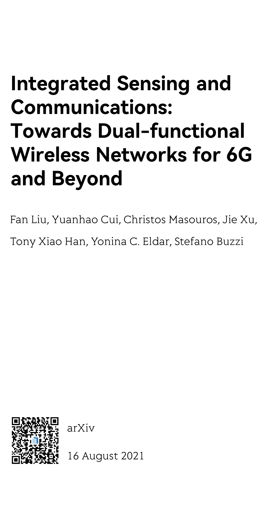 Integrated Sensing and Communications: Towards Dual-functional Wireless Networks for 6G and Beyond_1