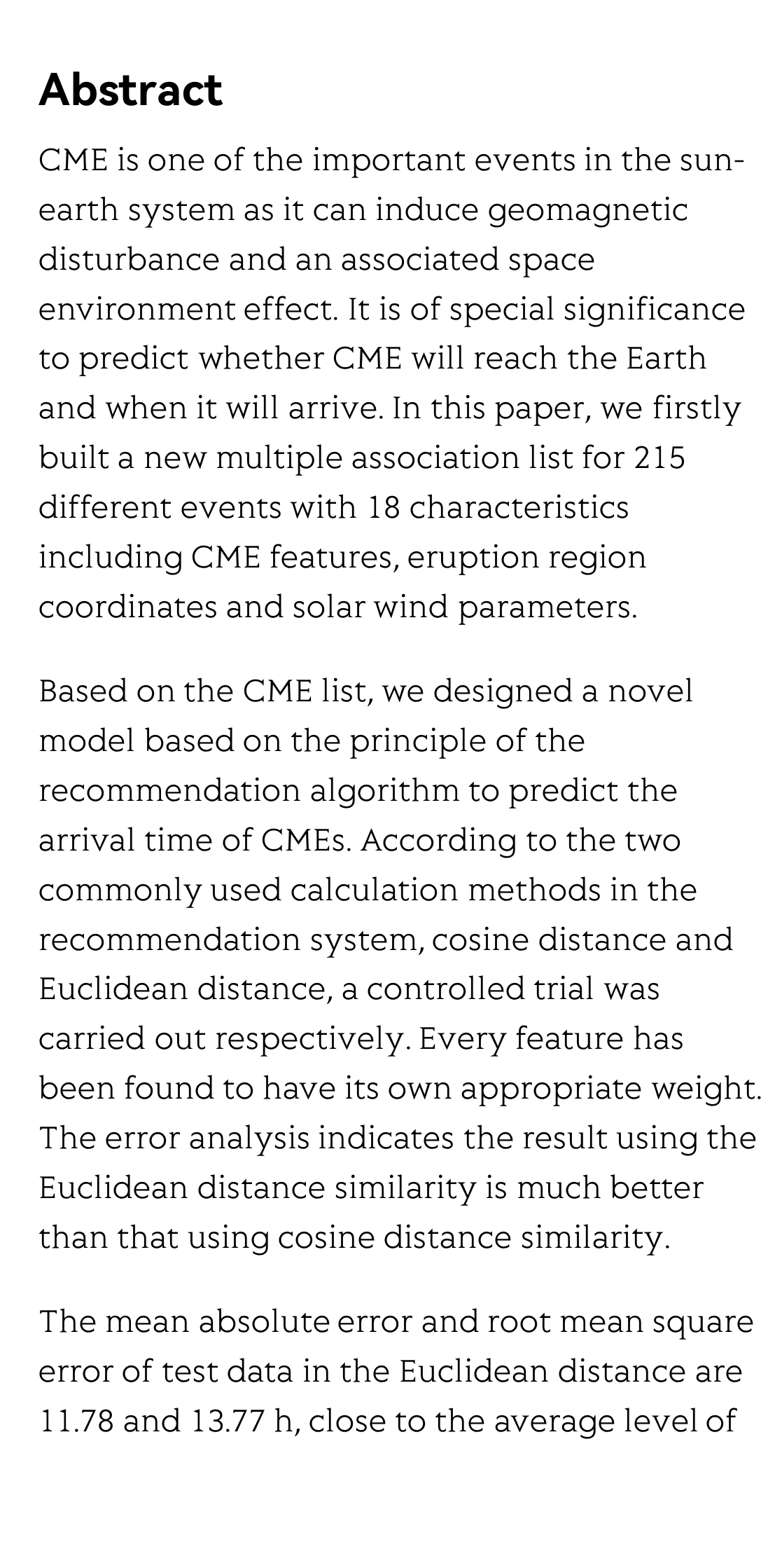 Predicting the CME arrival time based on the recommendation algorithm_2