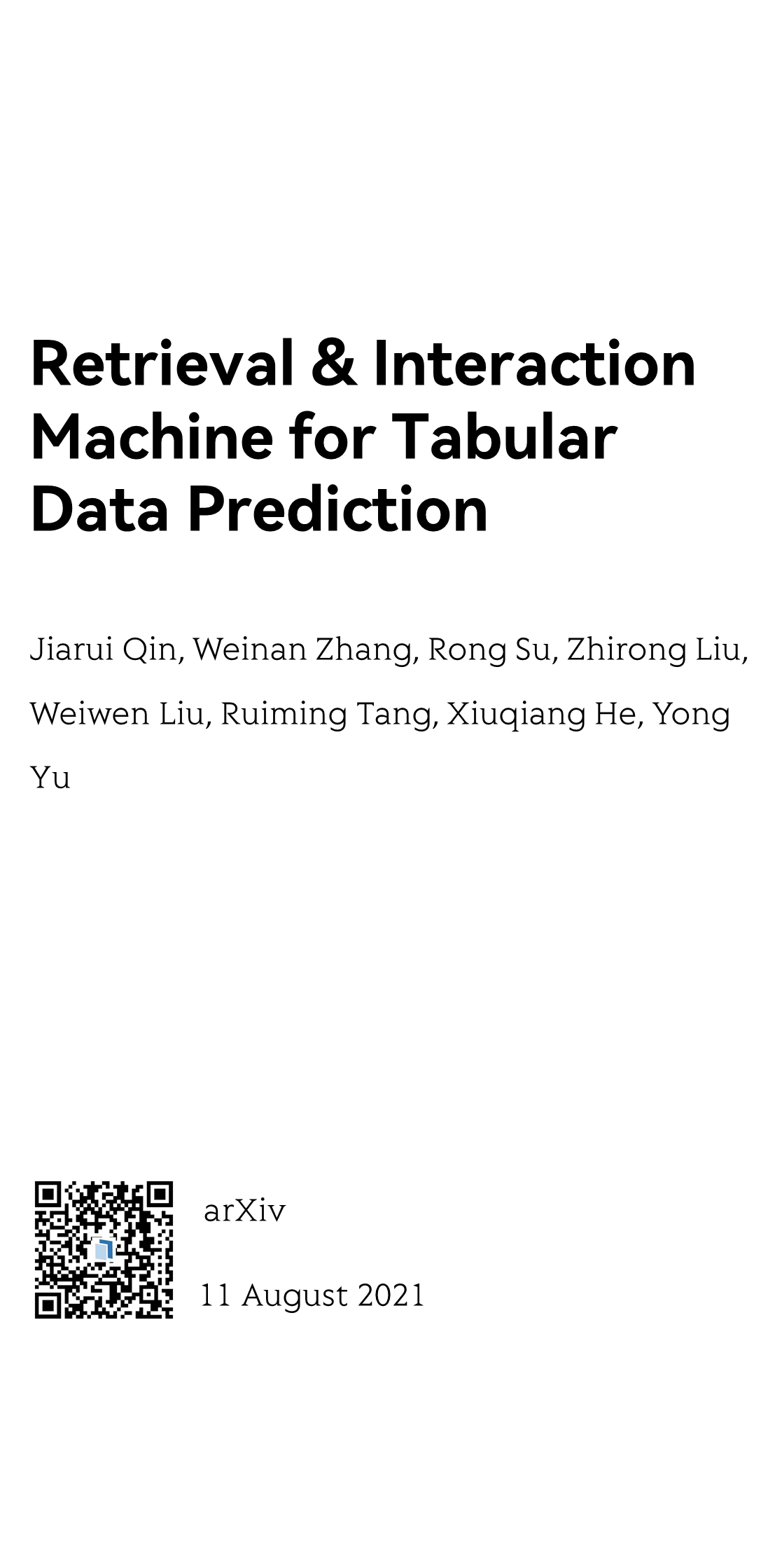 Retrieval & Interaction Machine for Tabular Data Prediction_1