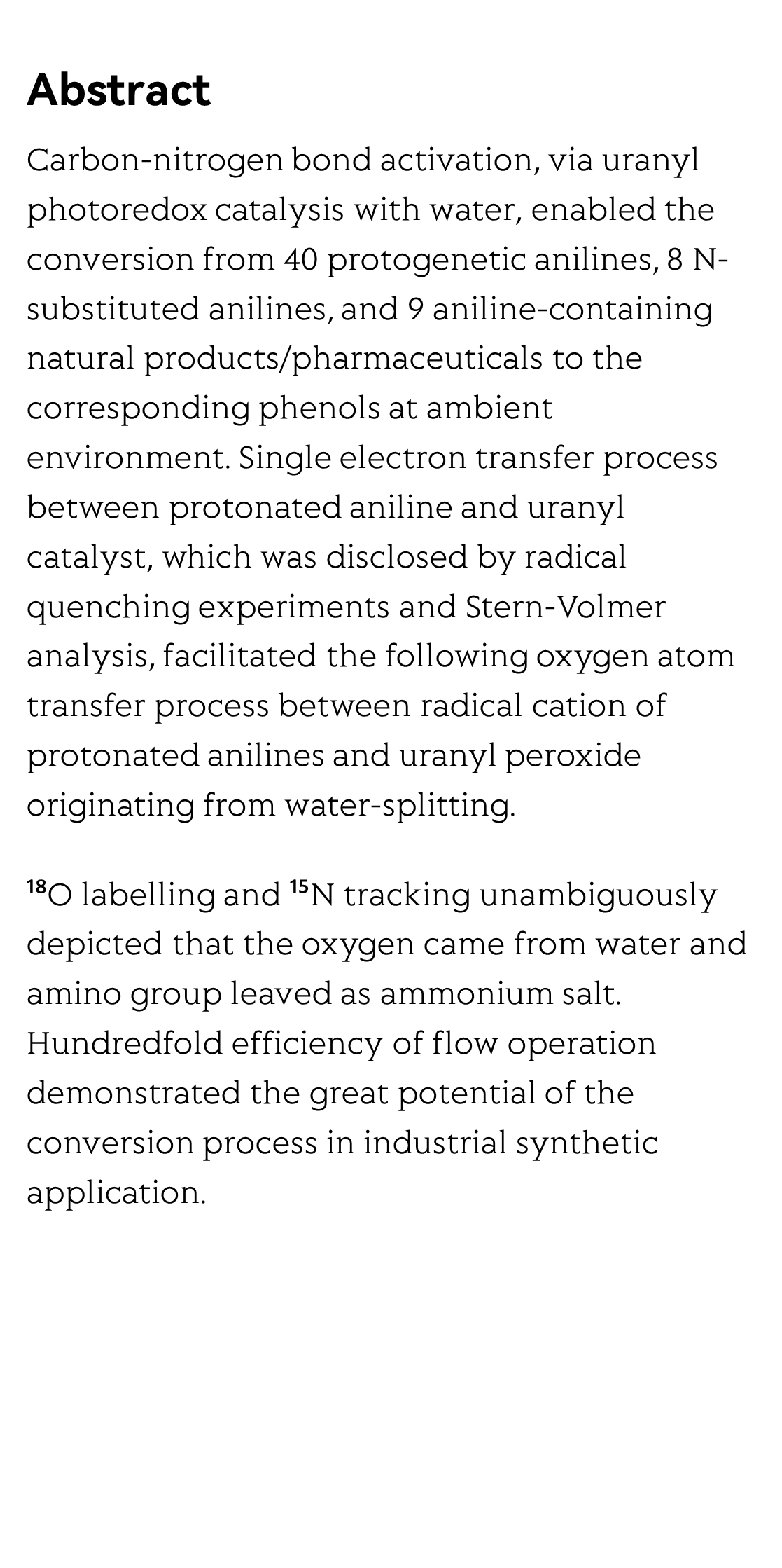 From aniline to phenol: carbon-nitrogen bond activation via uranyl photoredox catalysis_2