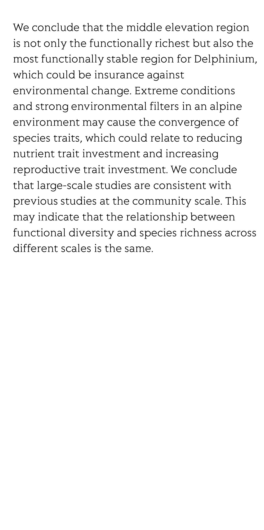 Elevational patterns of functional diversity and trait of Delphinium (Ranunculaceae) in Hengduan Mountains, China_3