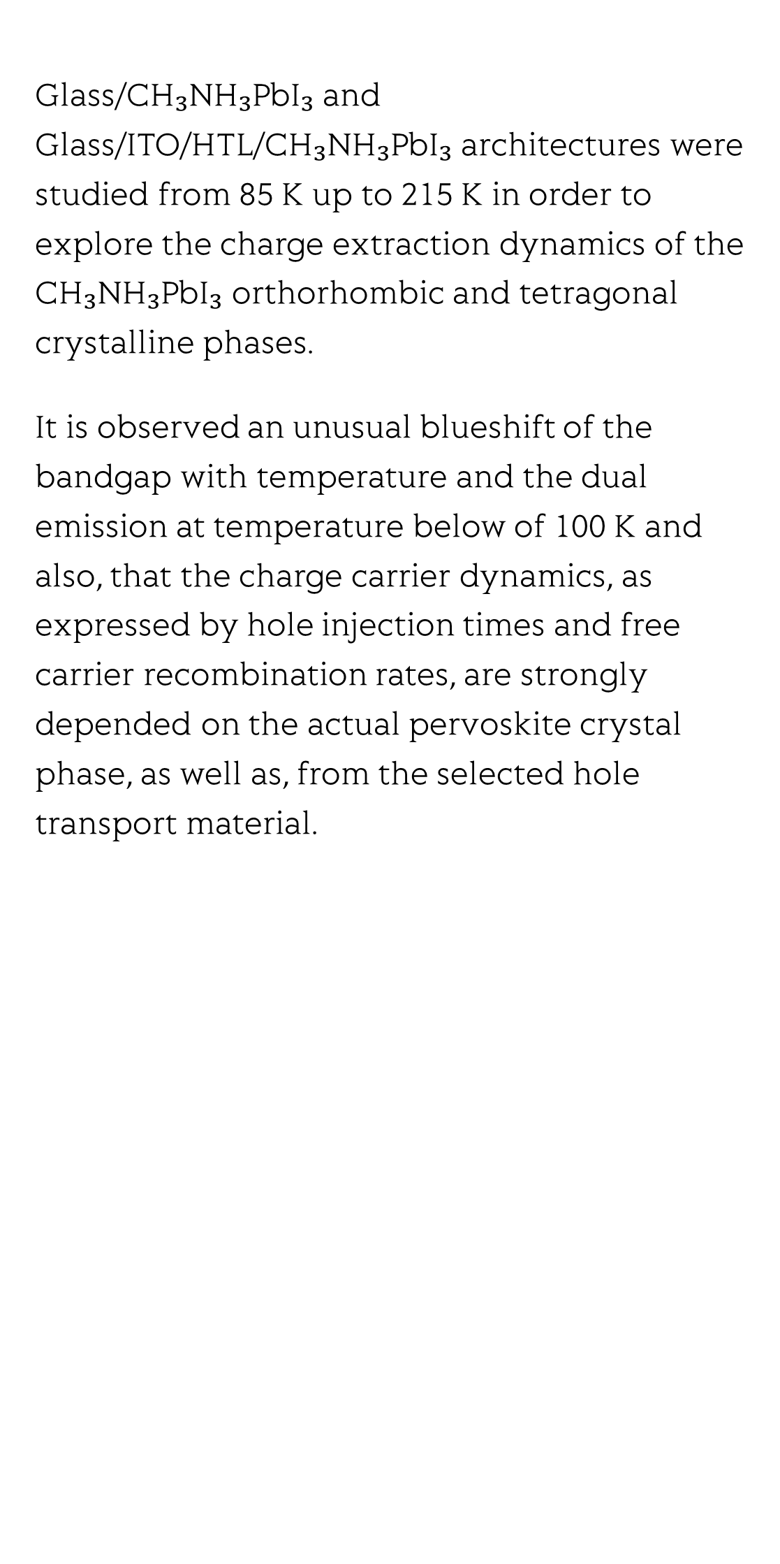 Charge carrier dynamics in different crystal phases of CH₃NH₃PbI₃ perovskite_3