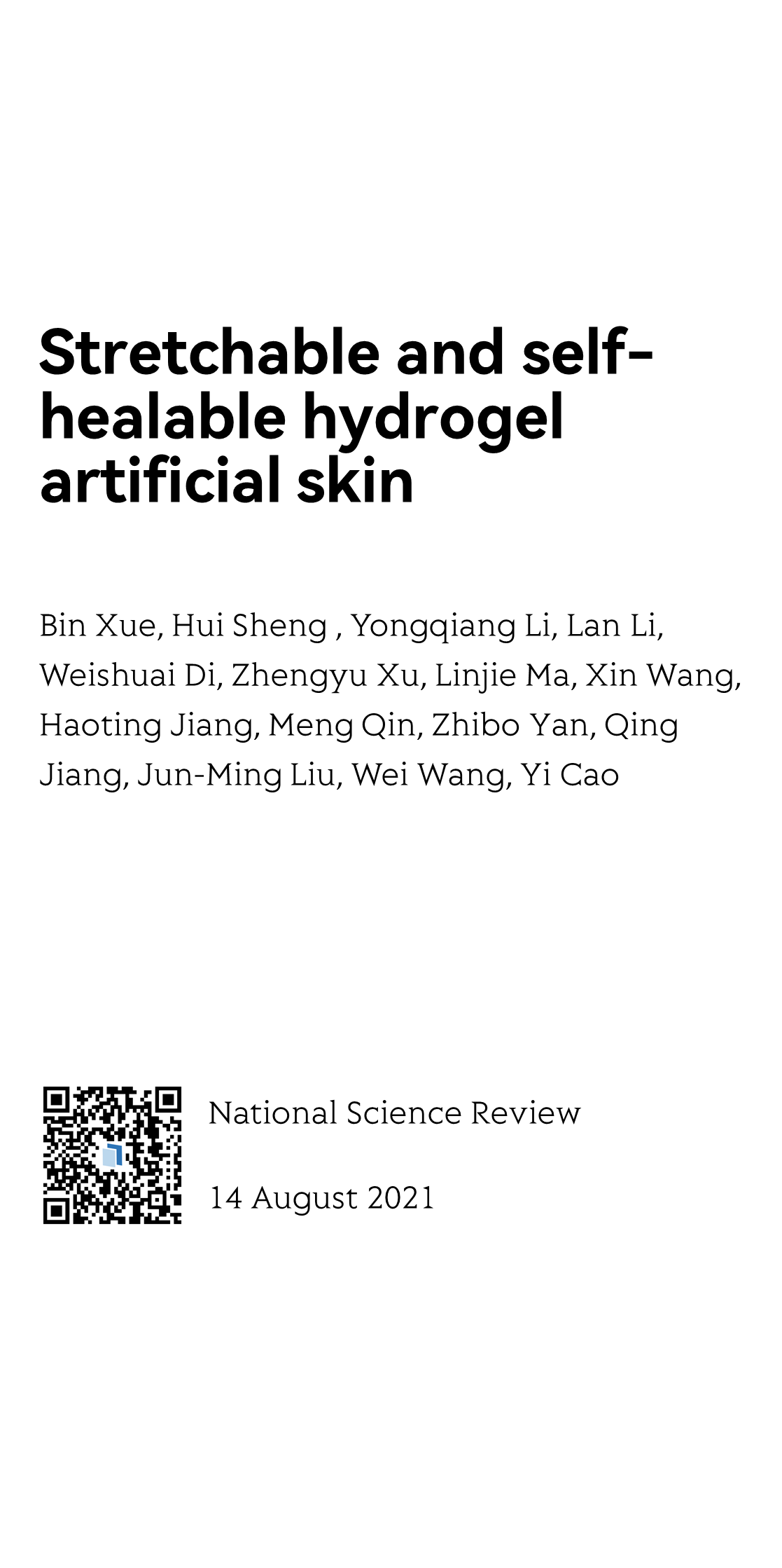 Stretchable and self-healable hydrogel artificial skin_1