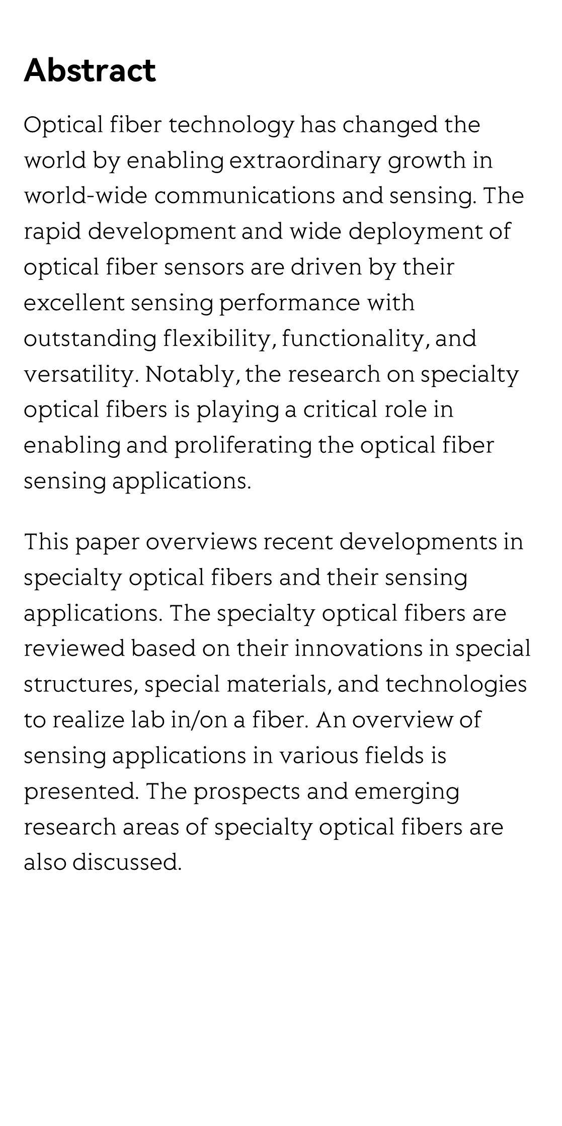 Specialty optical fibers for advanced sensing applications_2