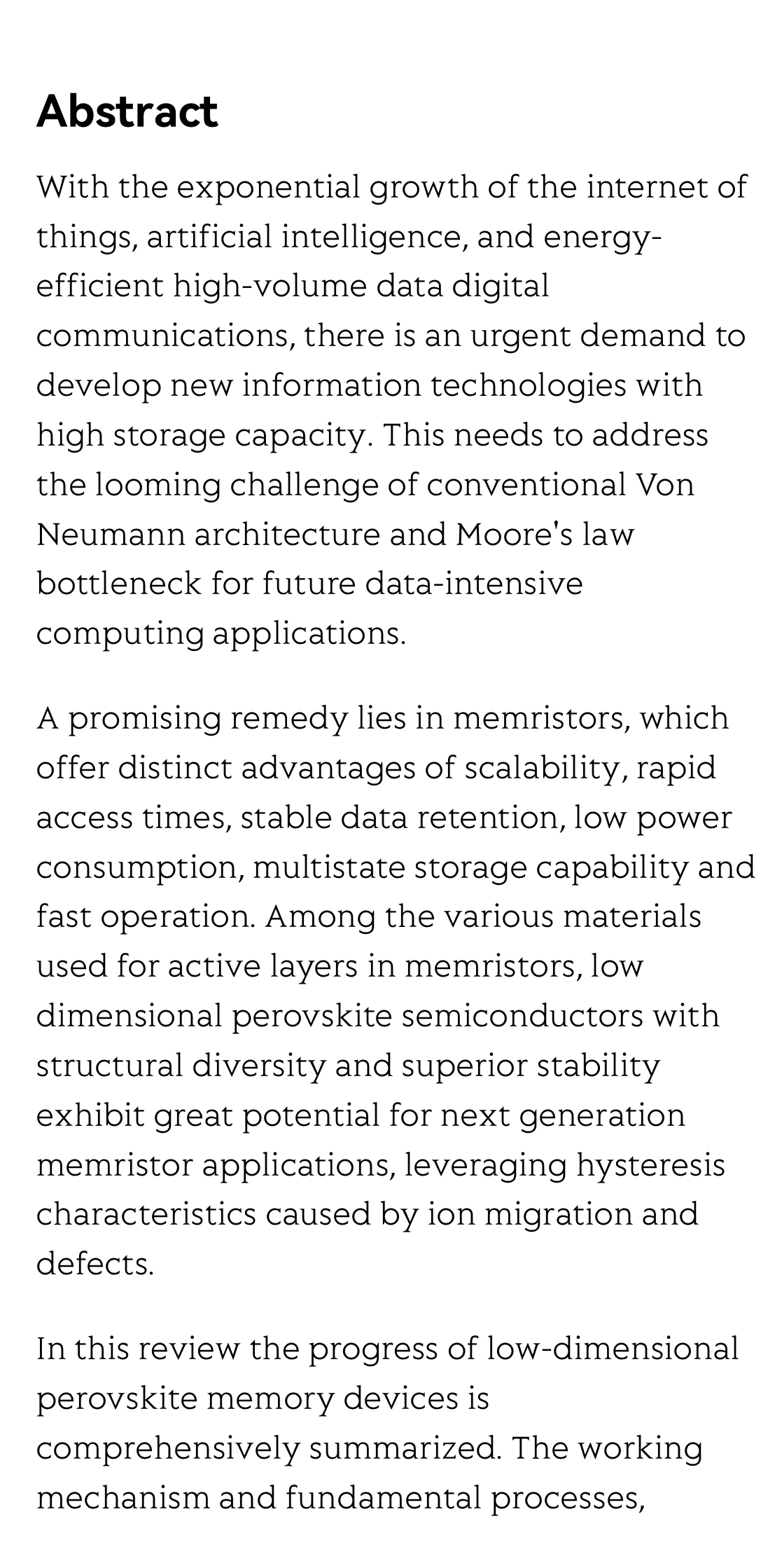 Emerging low-dimensional perovskite resistive switching memristors: from fundamentals to devices_2