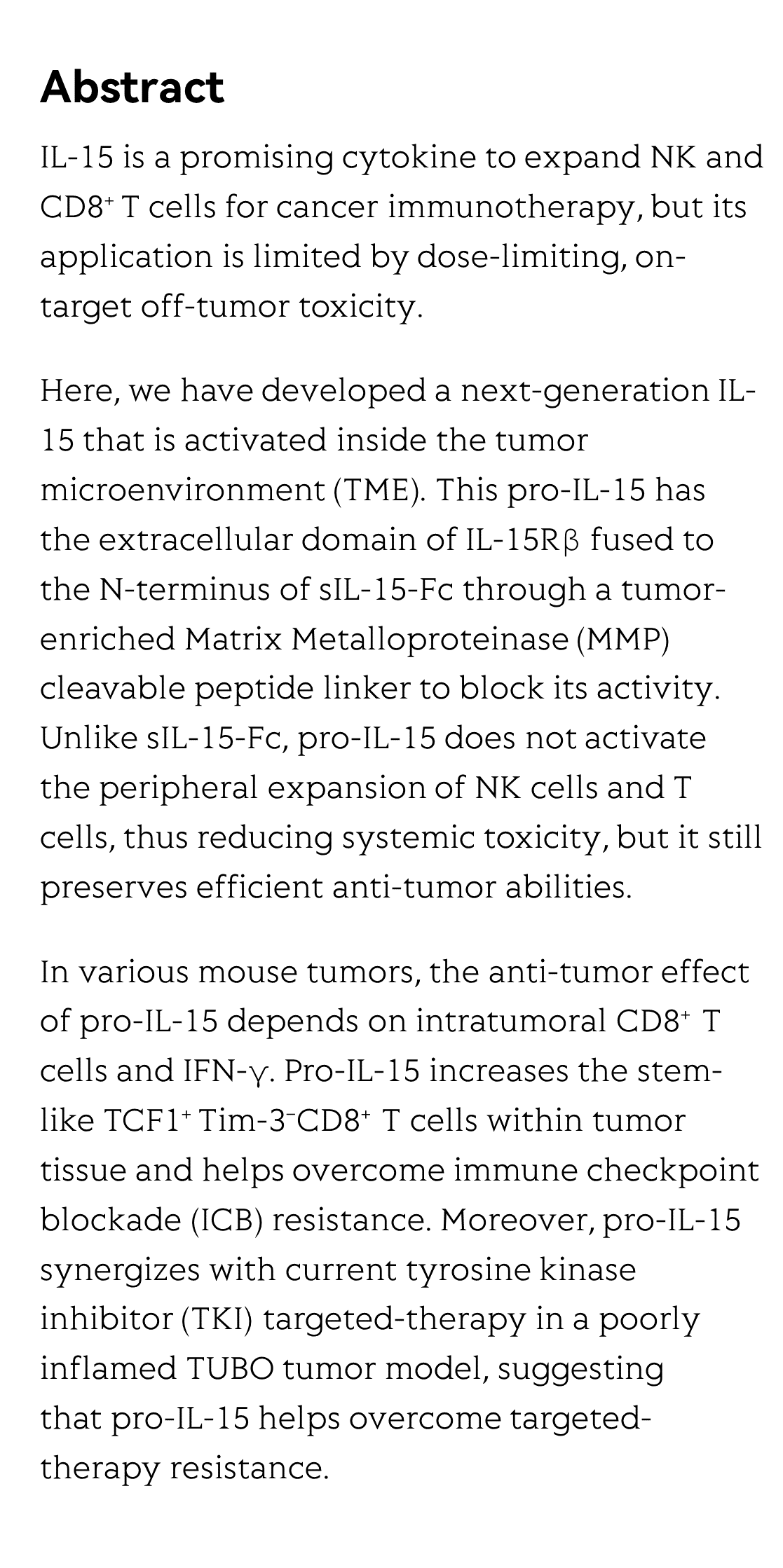 Tumor-conditional IL-15 pro-cytokine reactivates anti-tumor immunity with limited toxicity_2