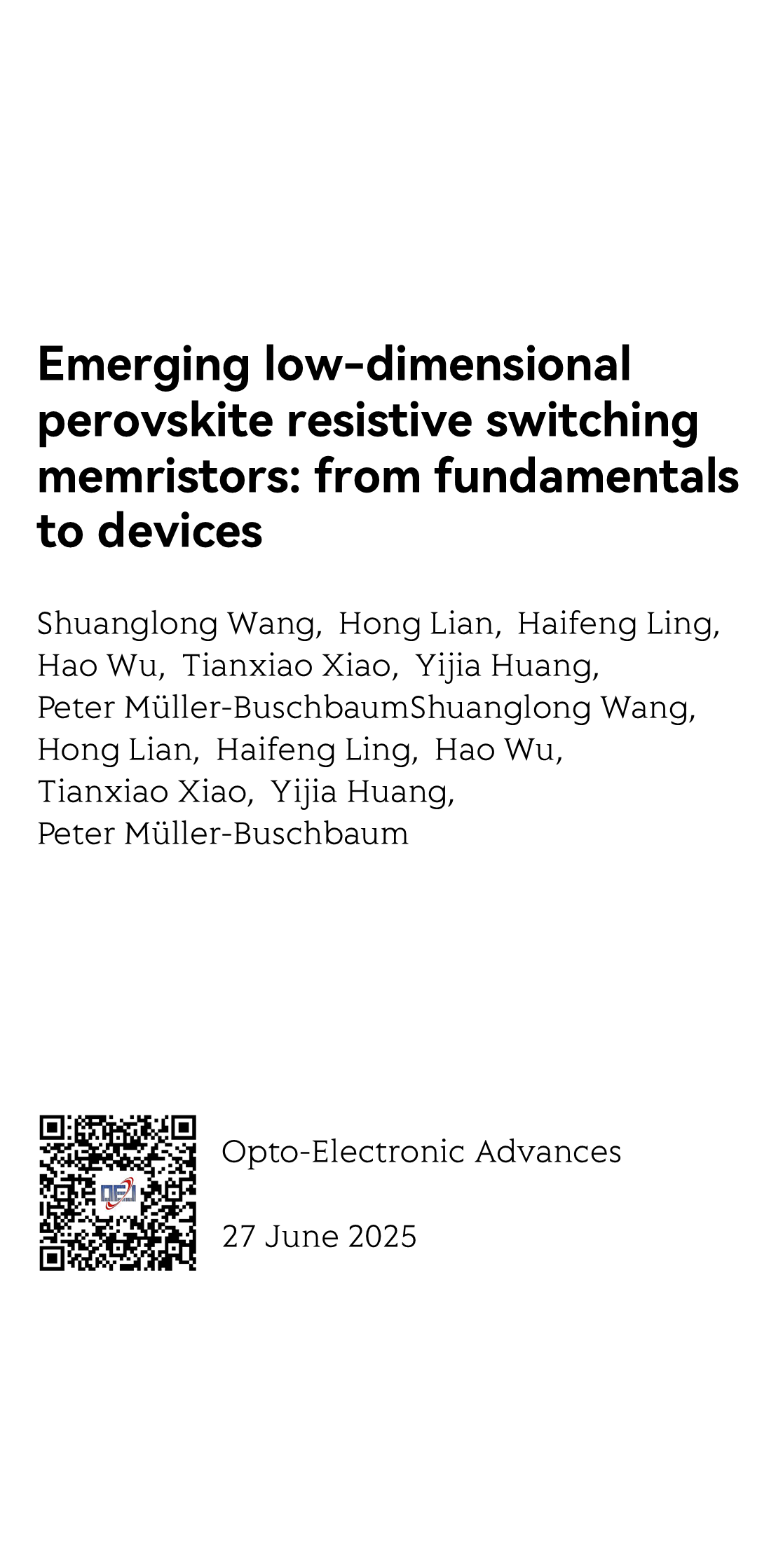 Emerging low-dimensional perovskite resistive switching memristors: from fundamentals to devices_1