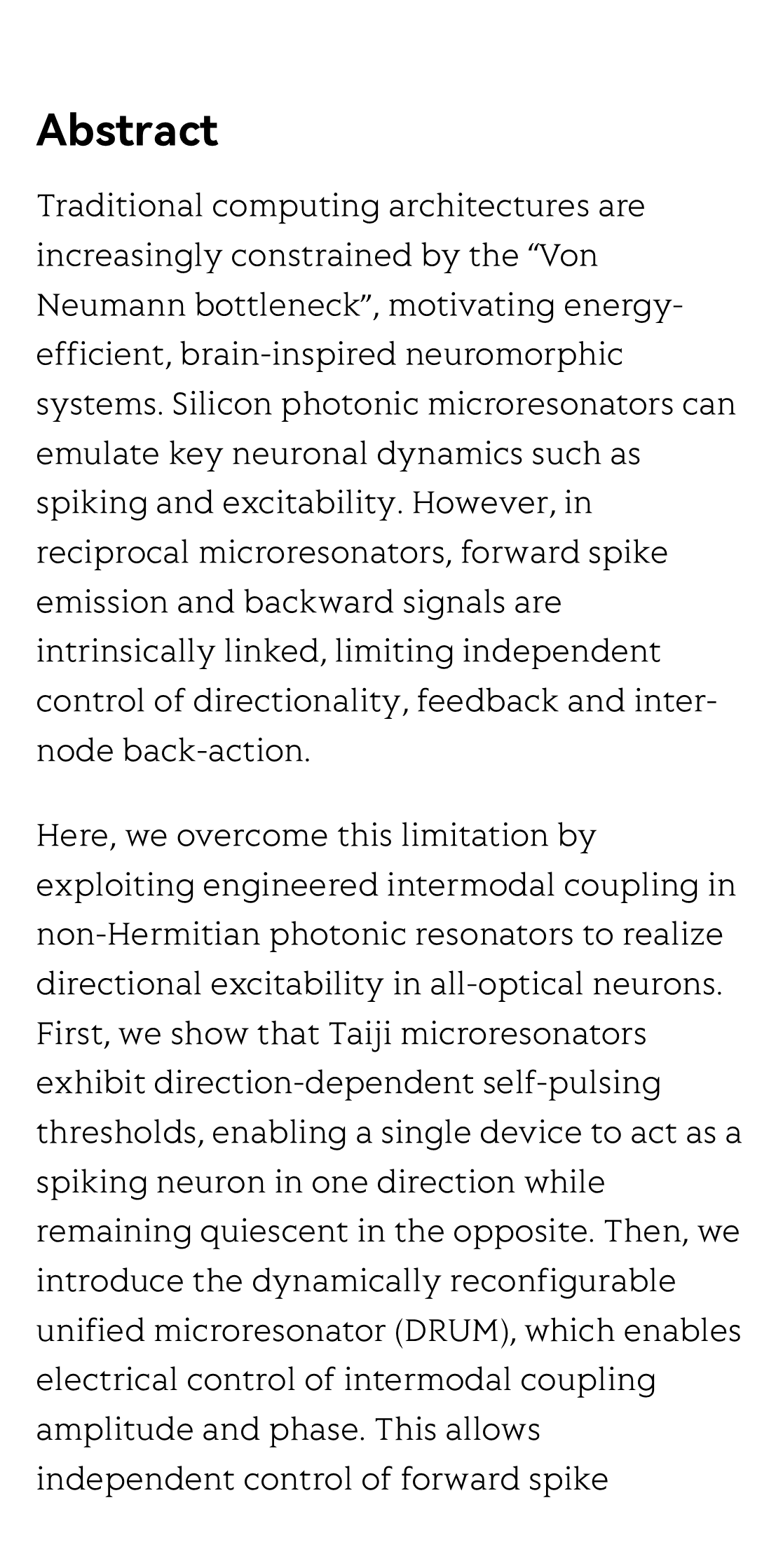 Programmable directional photonic spiking neuron based on a non-Hermitian silicon microresonator_2