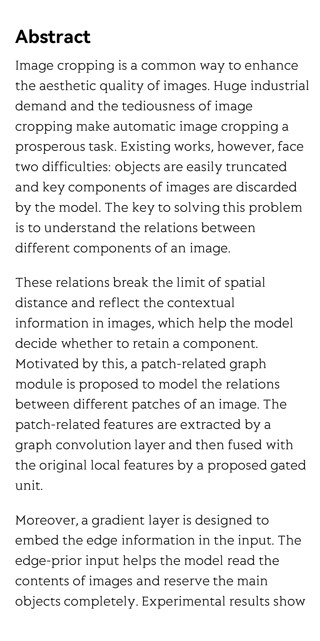 Image Cropping Assisted By Modeling Inter-Patch Relations_2
