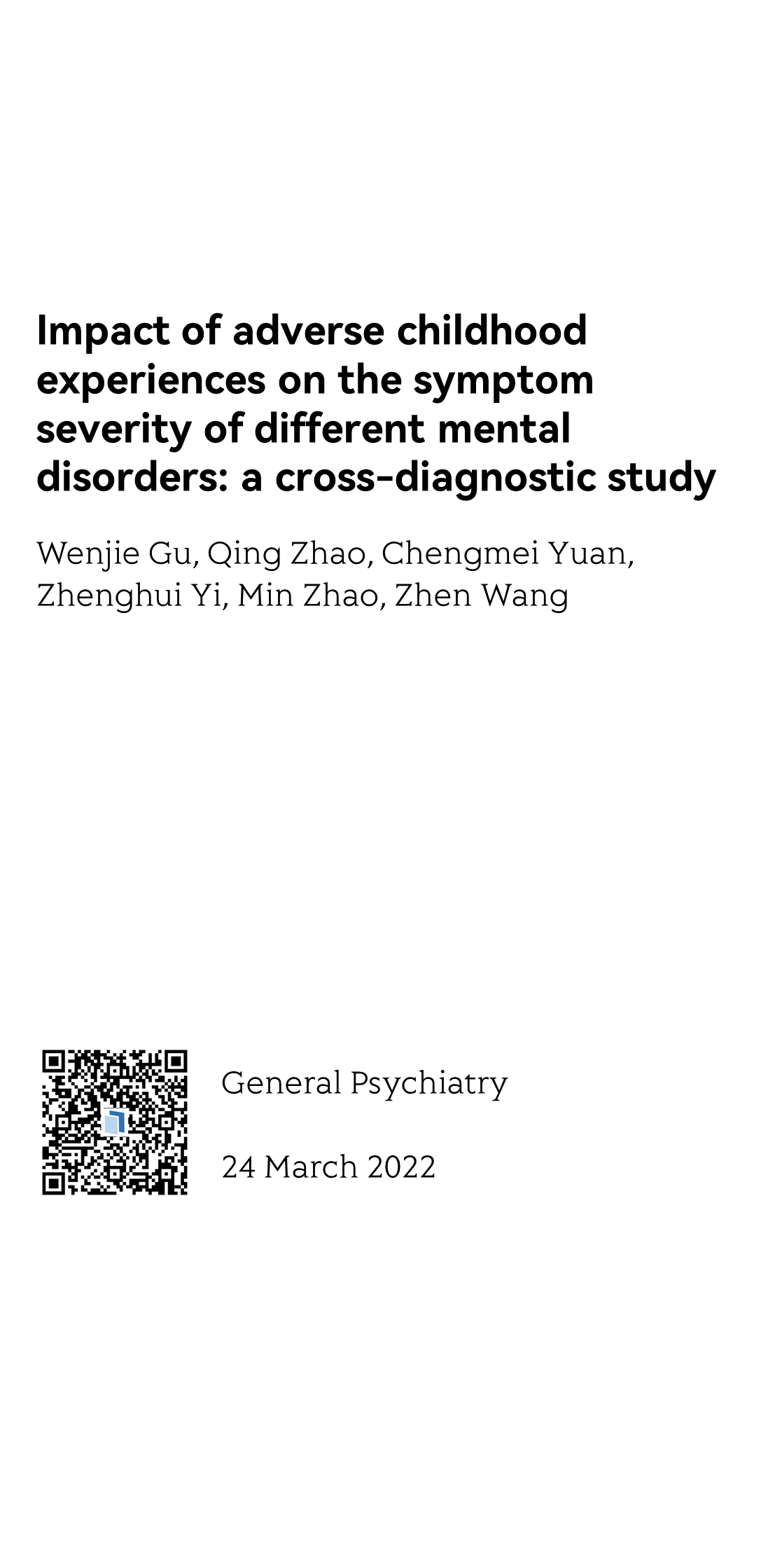 Impact of adverse childhood experiences on the symptom severity of different mental disorders: a cross-diagnostic study_1