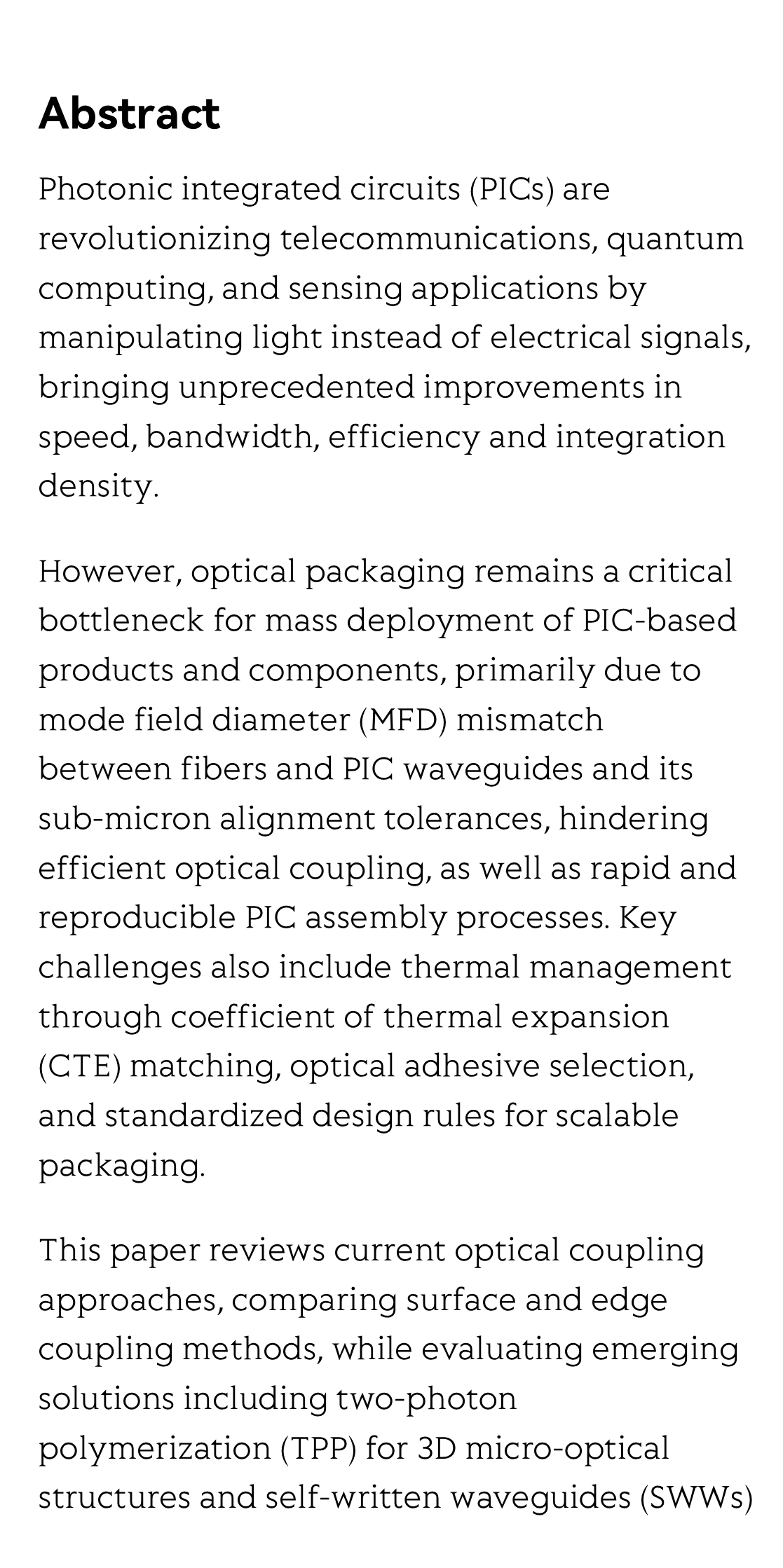 Optical packaging of photonic integrated circuits: bottlenecks and potential solutions_2