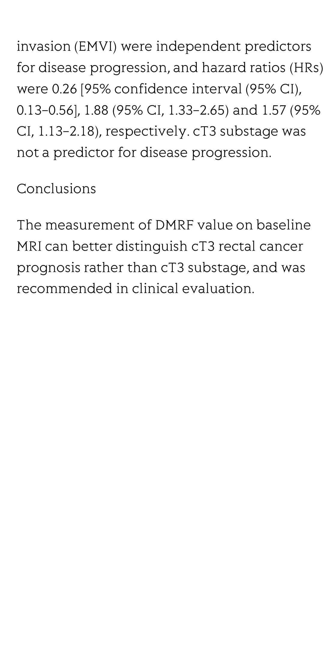 Better prognostic determination of cT3 rectal cancer through measurement of distance to mesorectal fascia: A multicenter study_3