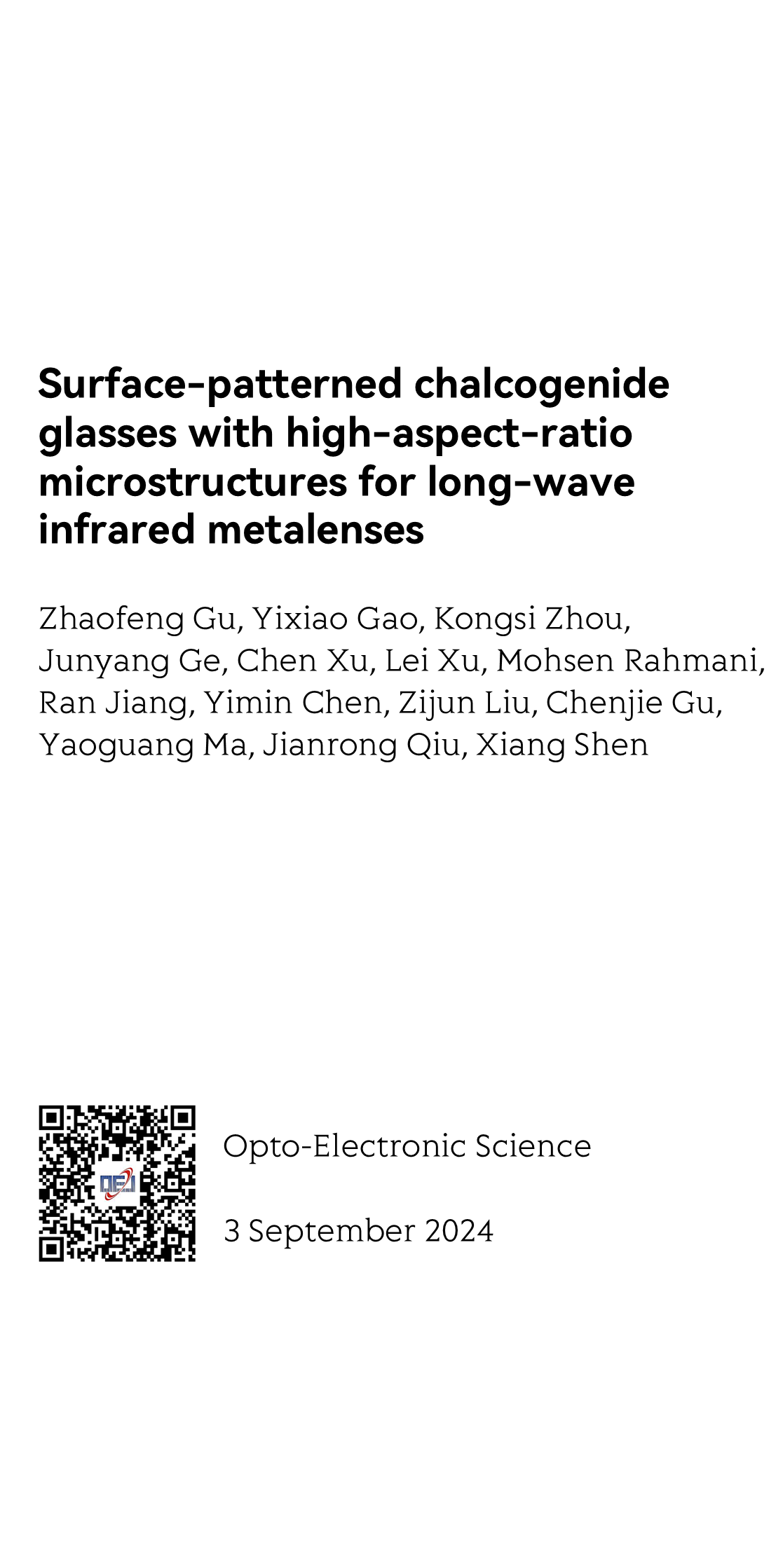 Surface-patterned chalcogenide glasses with high-aspect-ratio microstructures for long-wave infrared metalenses_1