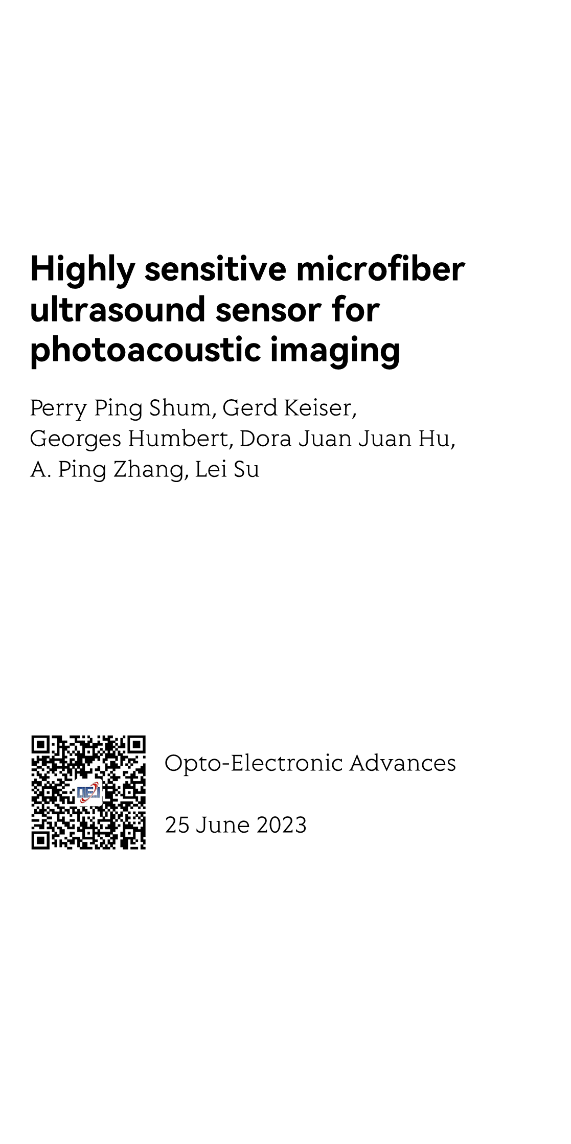 Highly sensitive microfiber ultrasound sensor for photoacoustic imaging_1