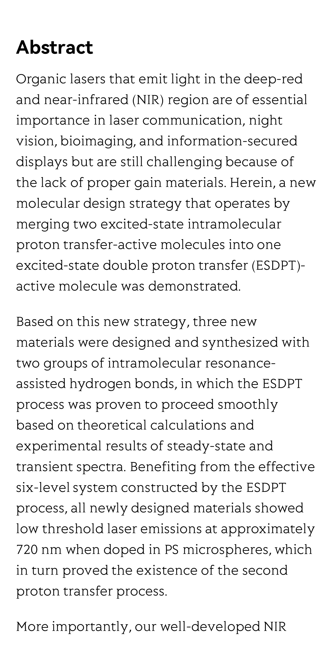 Deep-red and near-infrared organic lasers based on centrosymmetric molecules with excited-state intramolecular double proton transfer activity_2