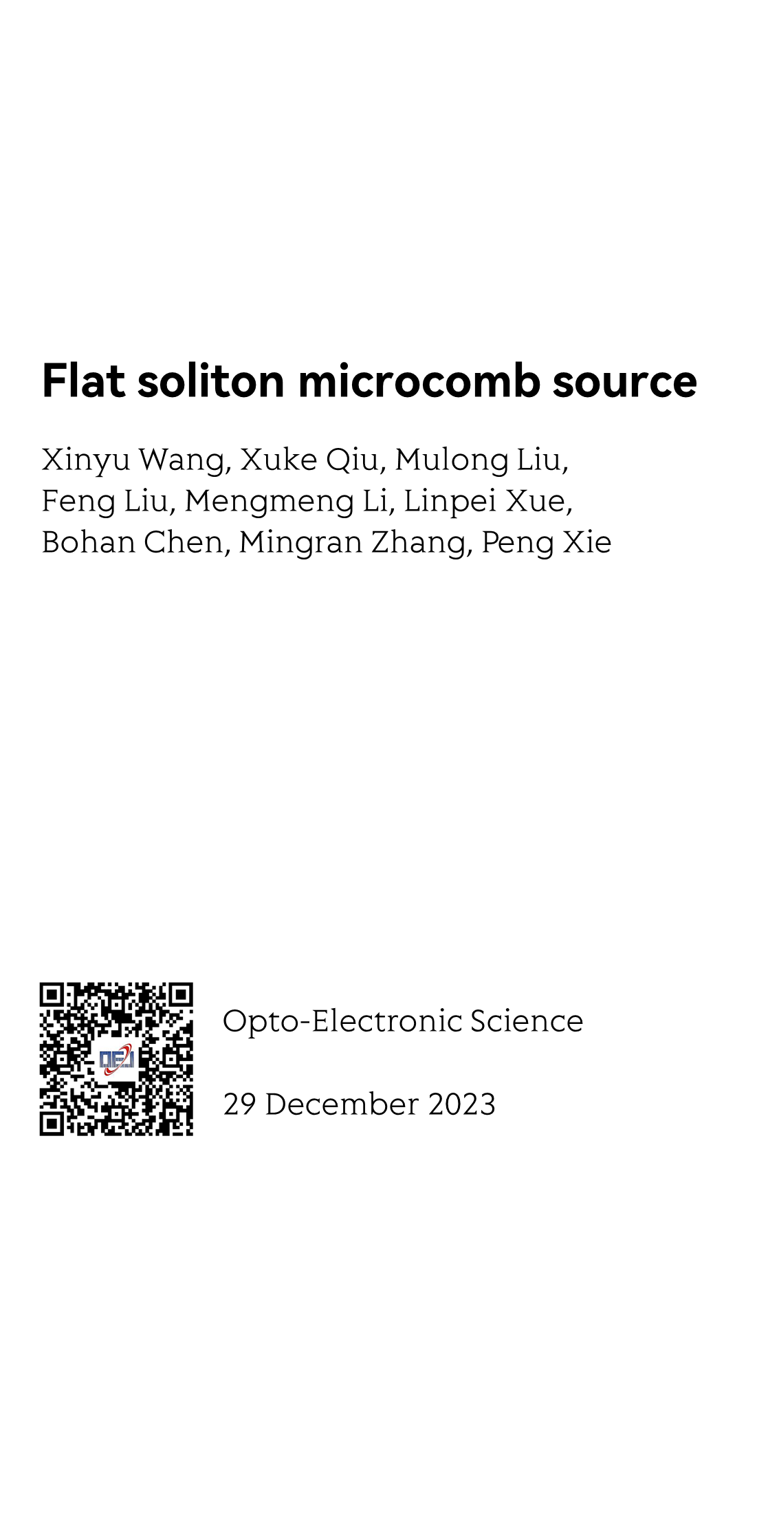 Flat soliton microcomb source_1