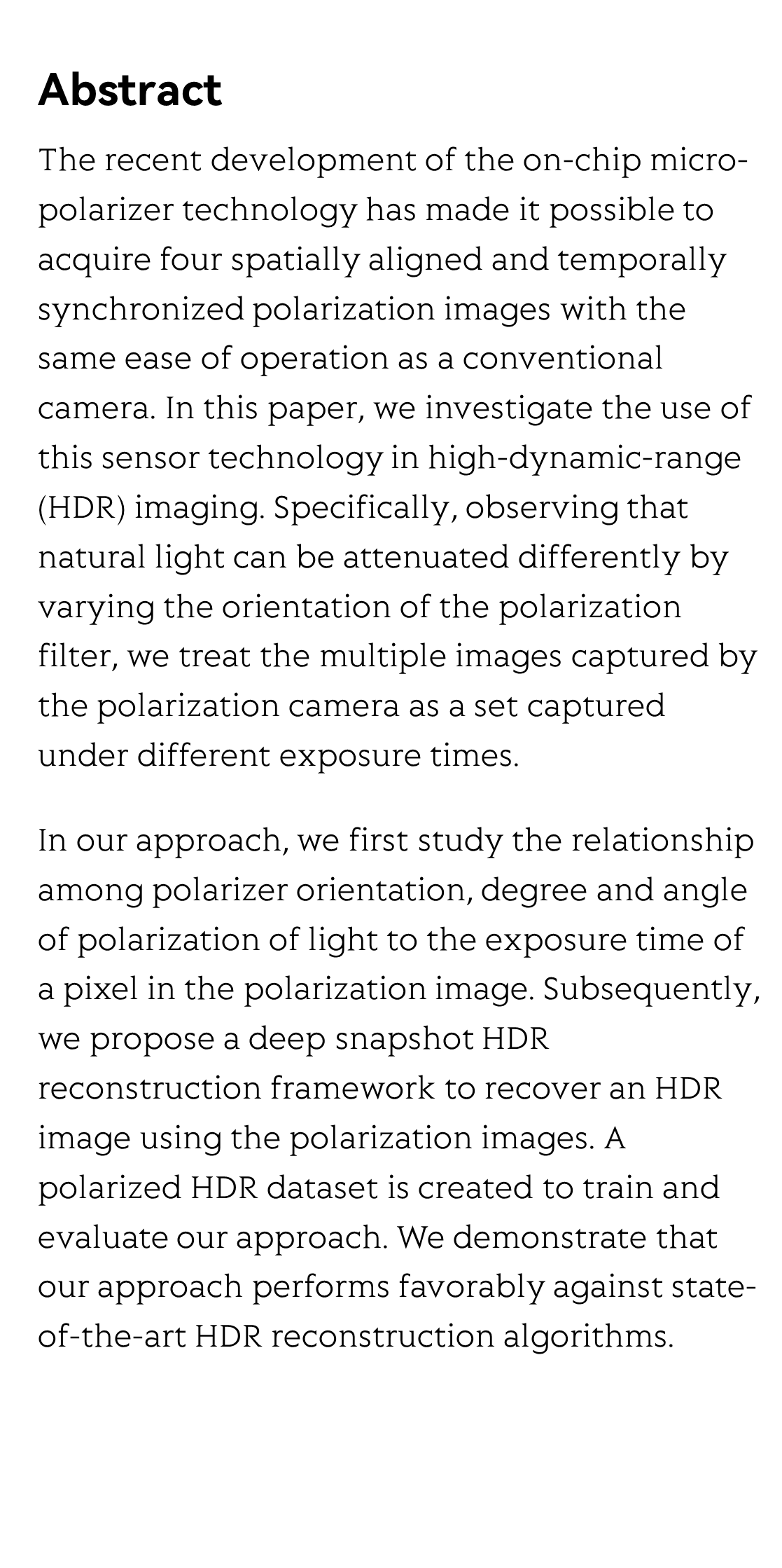 Deep Snapshot Hdr Reconstruction Based On The Polarization Camera_2