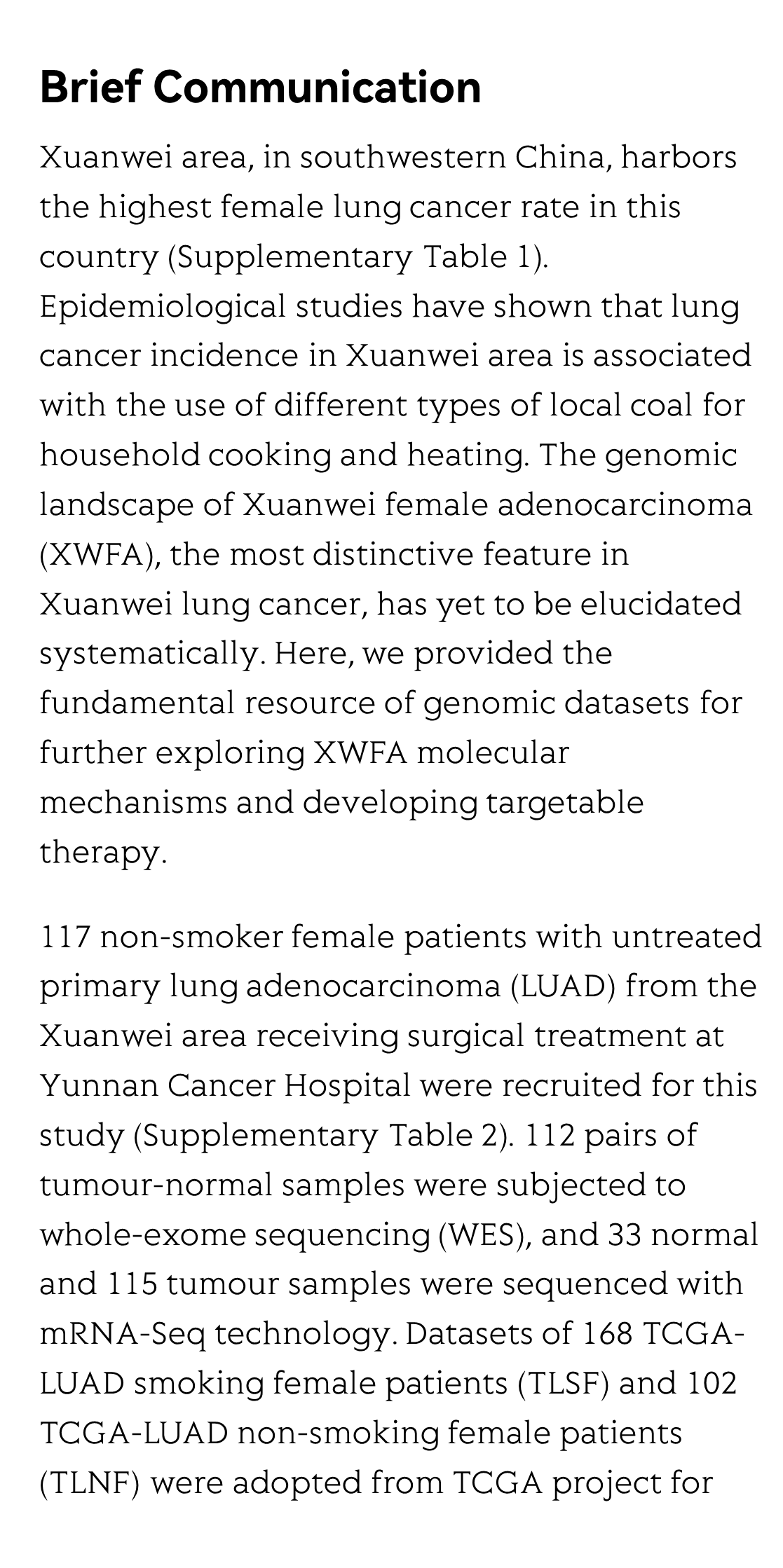 Genomic evidence of lung carcinogenesis associated with coal smoke in Xuanwei area, China_2