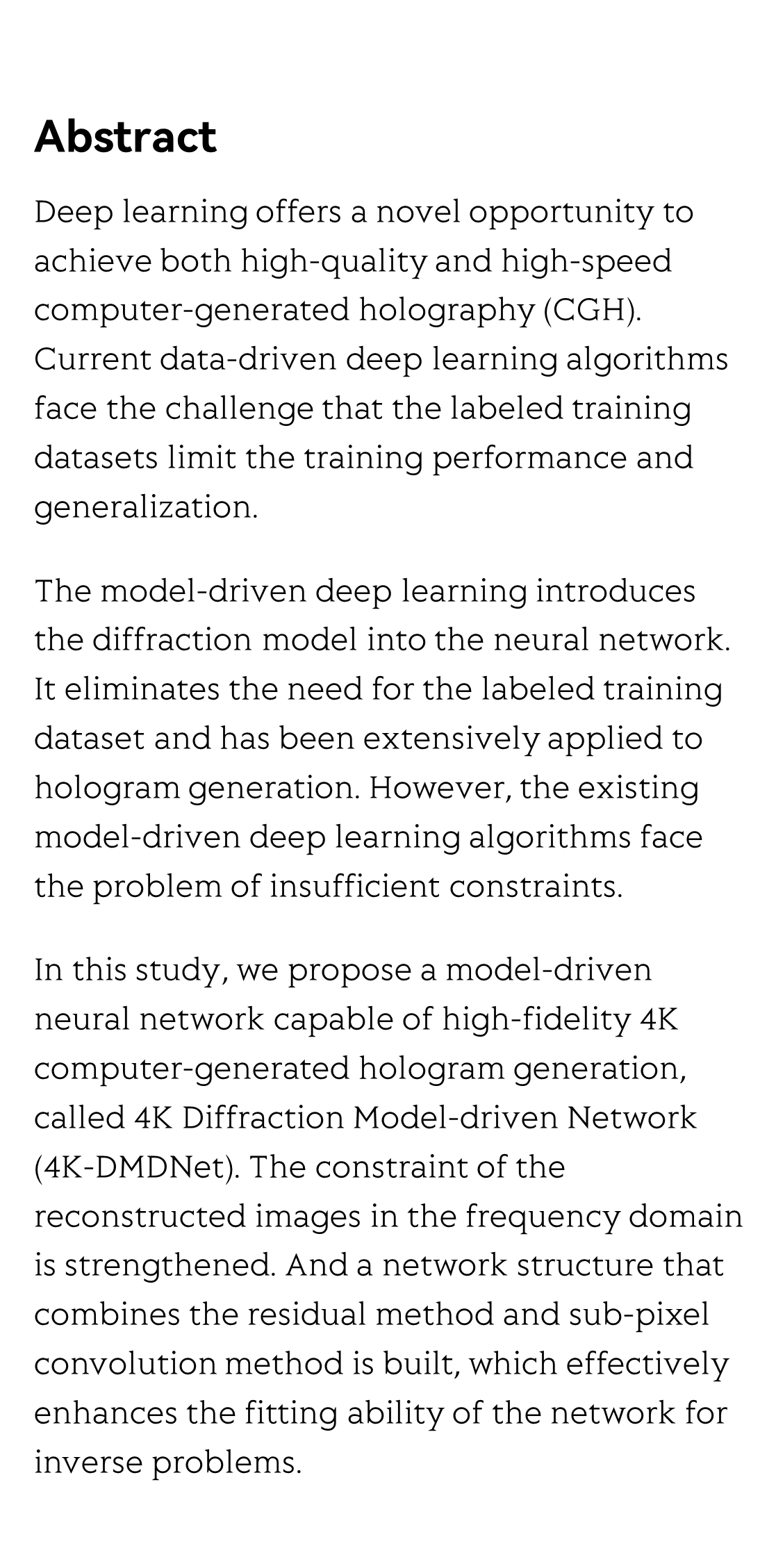 4K-DMDNet: diffraction model-driven network for 4K computer-generated holography_2