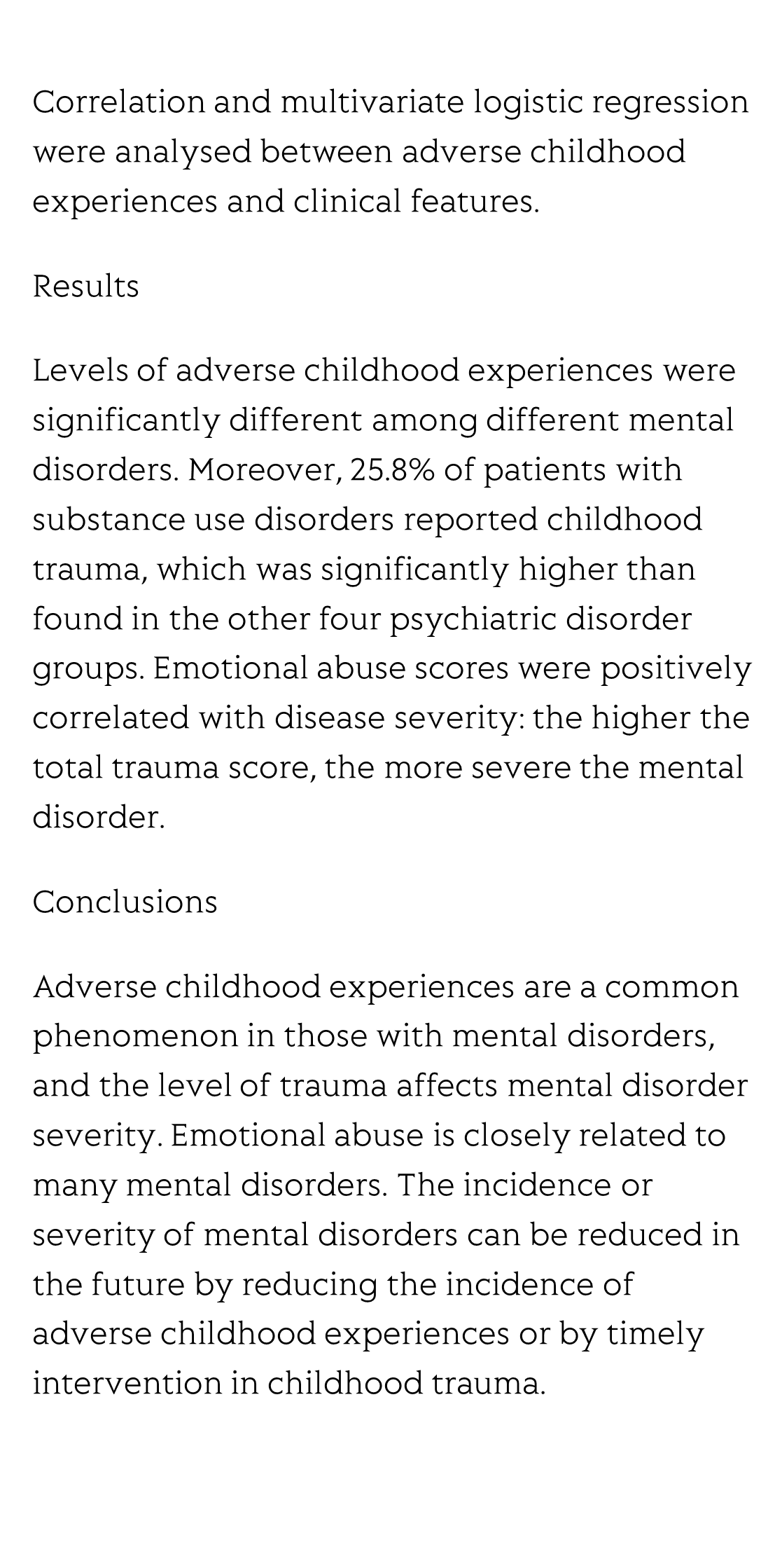Impact of adverse childhood experiences on the symptom severity of different mental disorders: a cross-diagnostic study_3