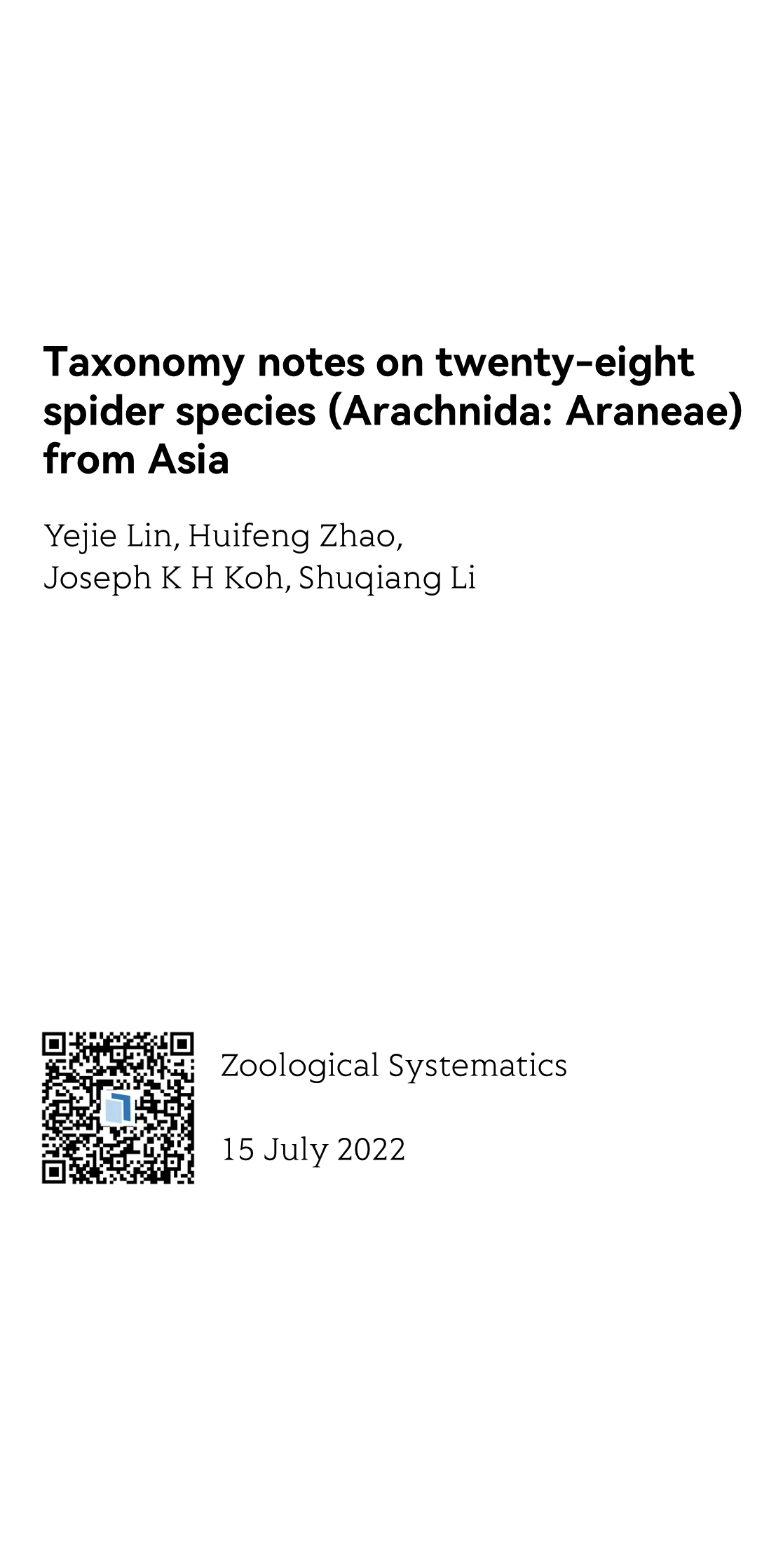 Taxonomy notes on twenty-eight spider species (Arachnida: Araneae) from Asia_1