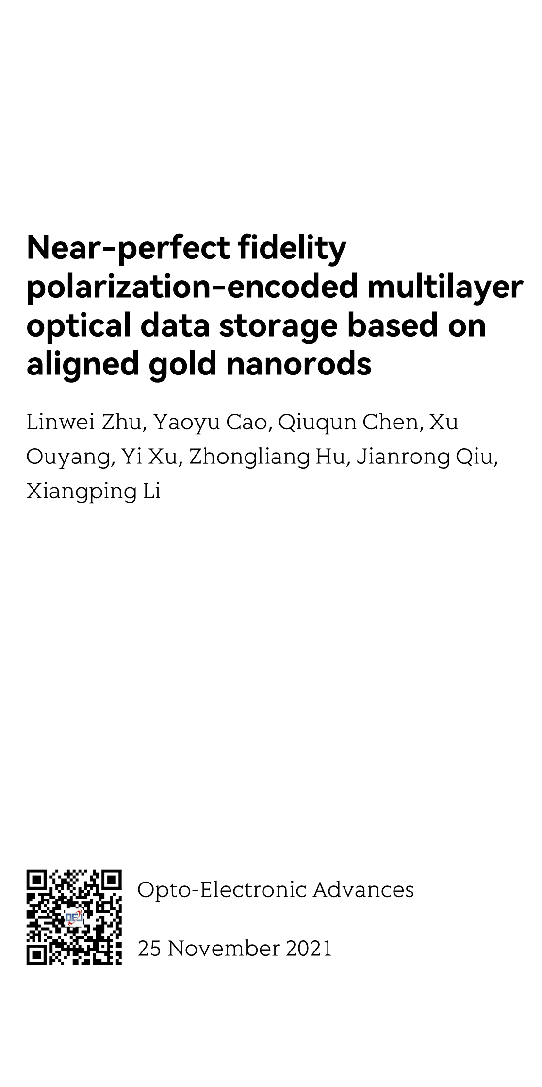 Near-perfect fidelity polarization-encoded multilayer optical data storage based on aligned gold nanorods_1