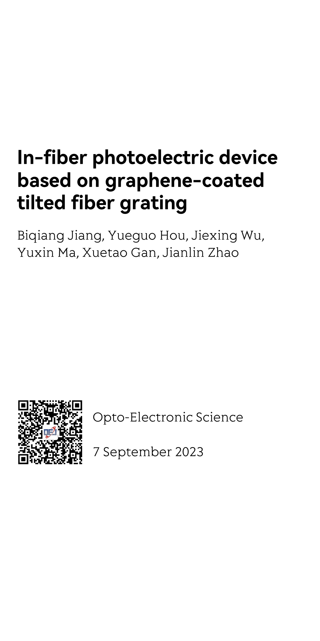 In-fiber photoelectric device based on graphene-coated tilted fiber grating_1