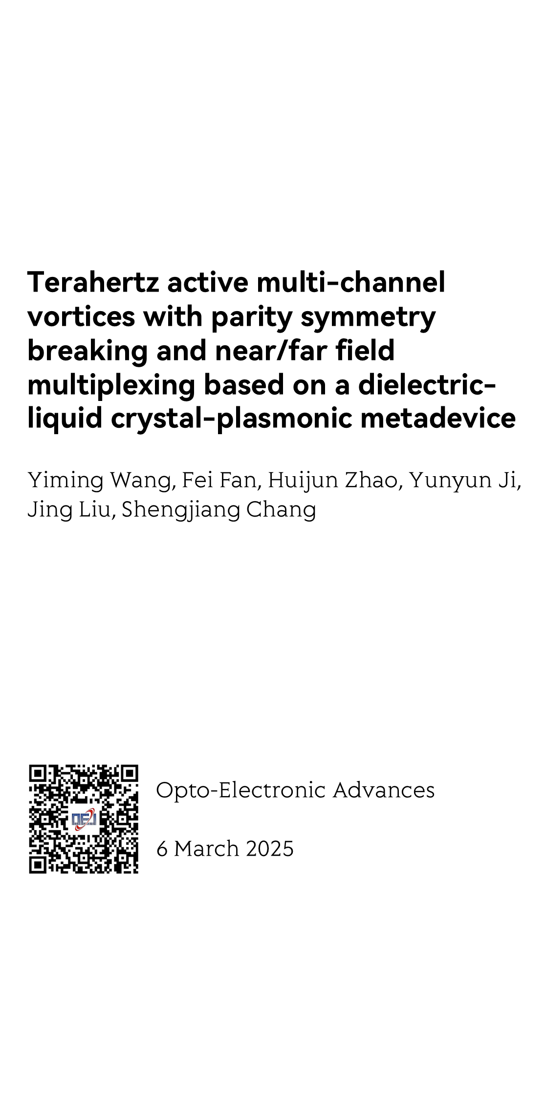 Terahertz active multi-channel vortices with parity symmetry breaking and near/far field multiplexing based on a dielectric-liquid crystal-plasmonic metadevice_1