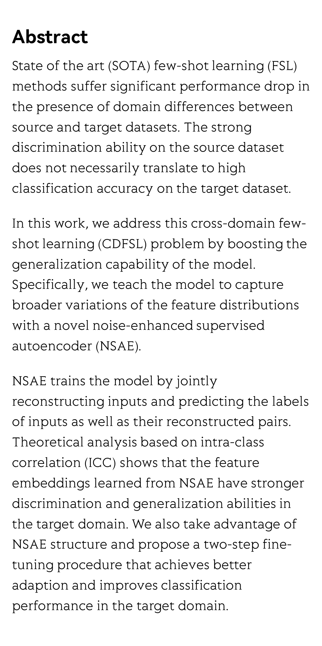 Boosting the Generalization Capability in Cross-Domain Few-shot Learning via Noise-enhanced Supervised Autoencoder_2